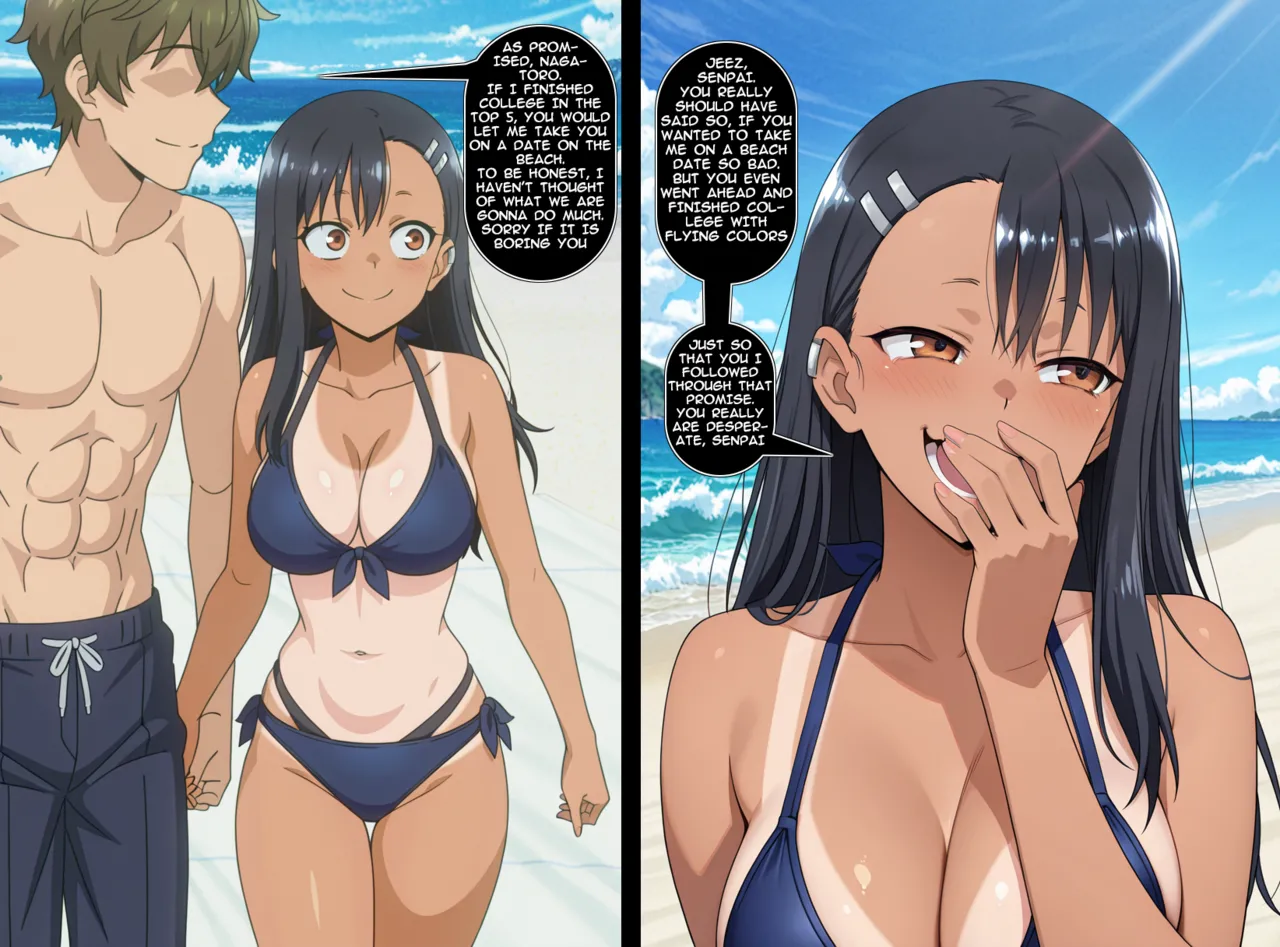 Giantess Comic - Beach Date with Nagatoro Goes Wrong page 2 full