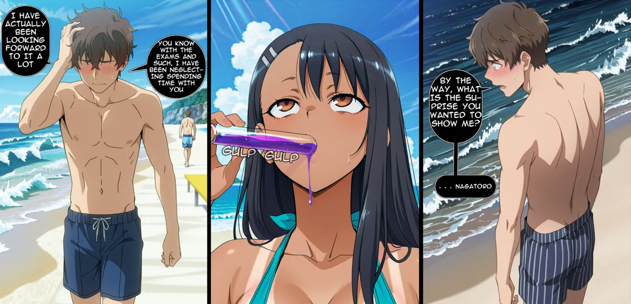 Giantess Comic - Beach Date with Nagatoro Goes Wrong page 3 full