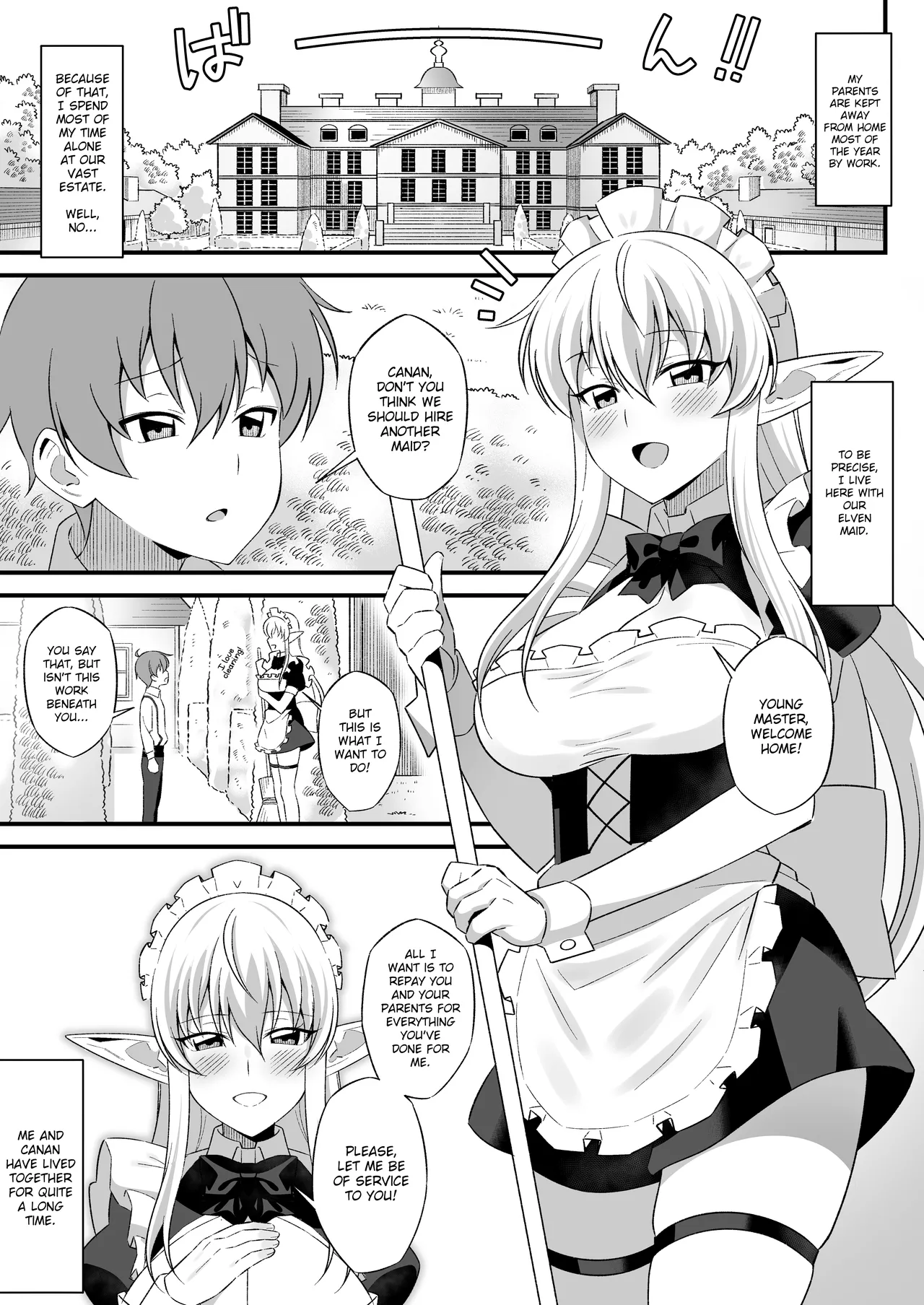 Oyashiki ni Tsukaeru Elf wa Goshujin-sama ni XXXX de Gohoushi Suru no ga Shigoto desu | The Elven Maid in the Mansion's Duty is to Service Her Master with  XXXX page 2 full