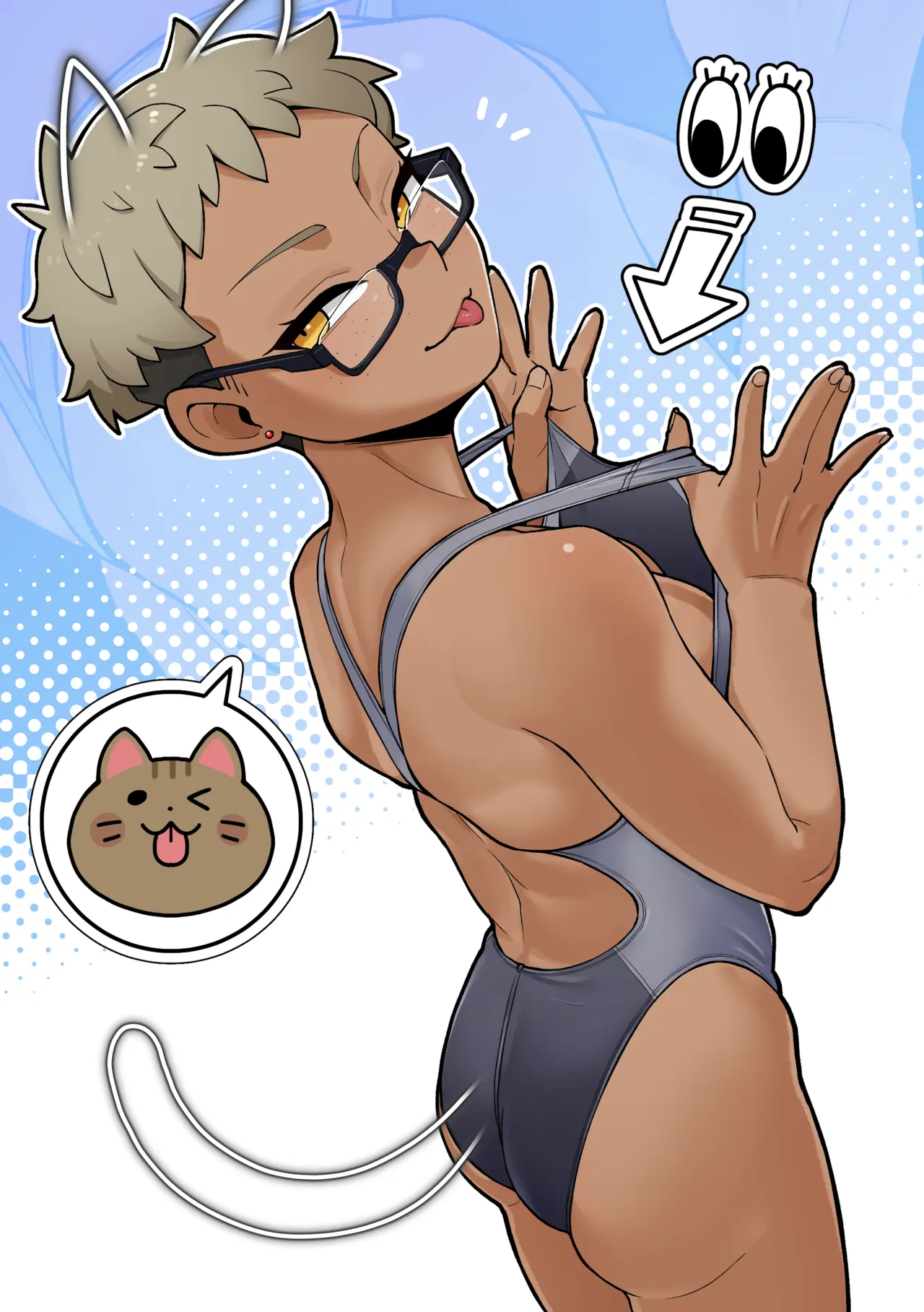 Devour the Tan, Short-Haired Girl with Glasses and a Fierce Gaze! page 7 full