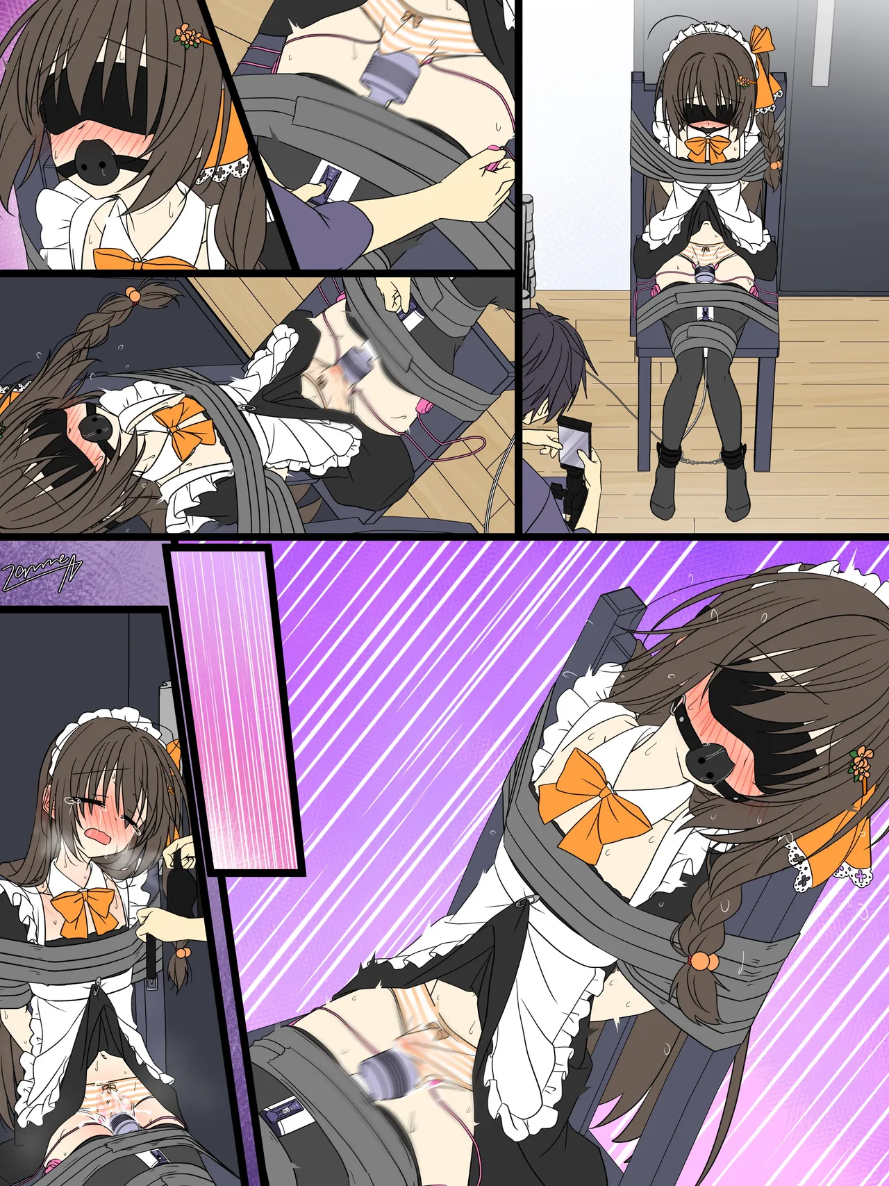 【コミッションR18♂】メイド服あゅちゃん椅子拘束電マ責め 仲見斬音 page 9 full