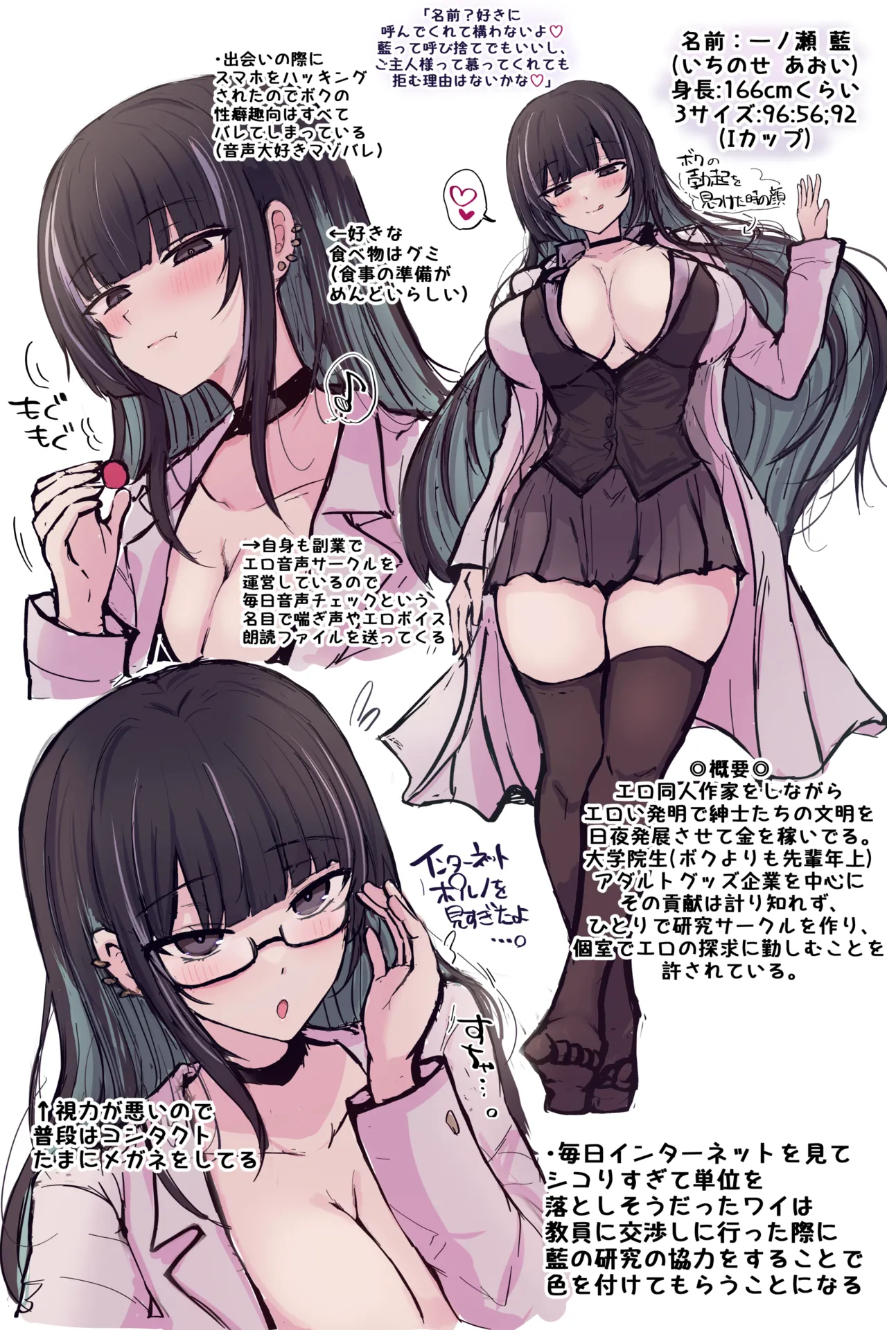 エロい実験やハプニングしか起こさない変態科学者先輩に偶然気に入られてふたりきりでエッチな実験しまくりたい…という絵 page 6 full