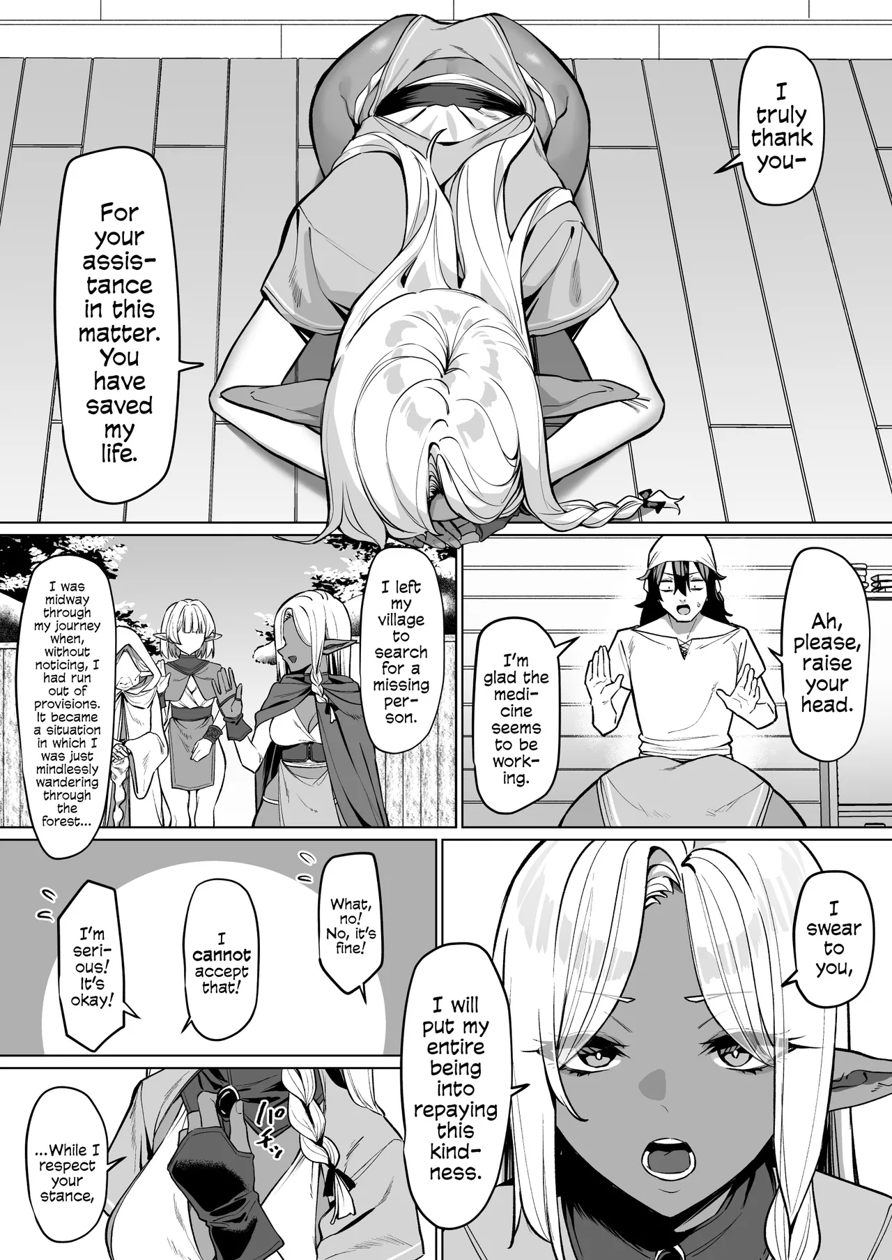 A Dark Elf Returned The Favour After I Saved Her | Kasshoku Elf o Tasuketara Ongaeshi Sareta Hanashi page 3 full