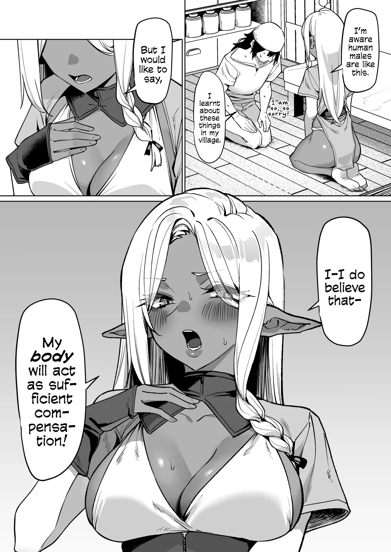 A Dark Elf Returned The Favour After I Saved Her | Kasshoku Elf o Tasuketara Ongaeshi Sareta Hanashi page 6 full