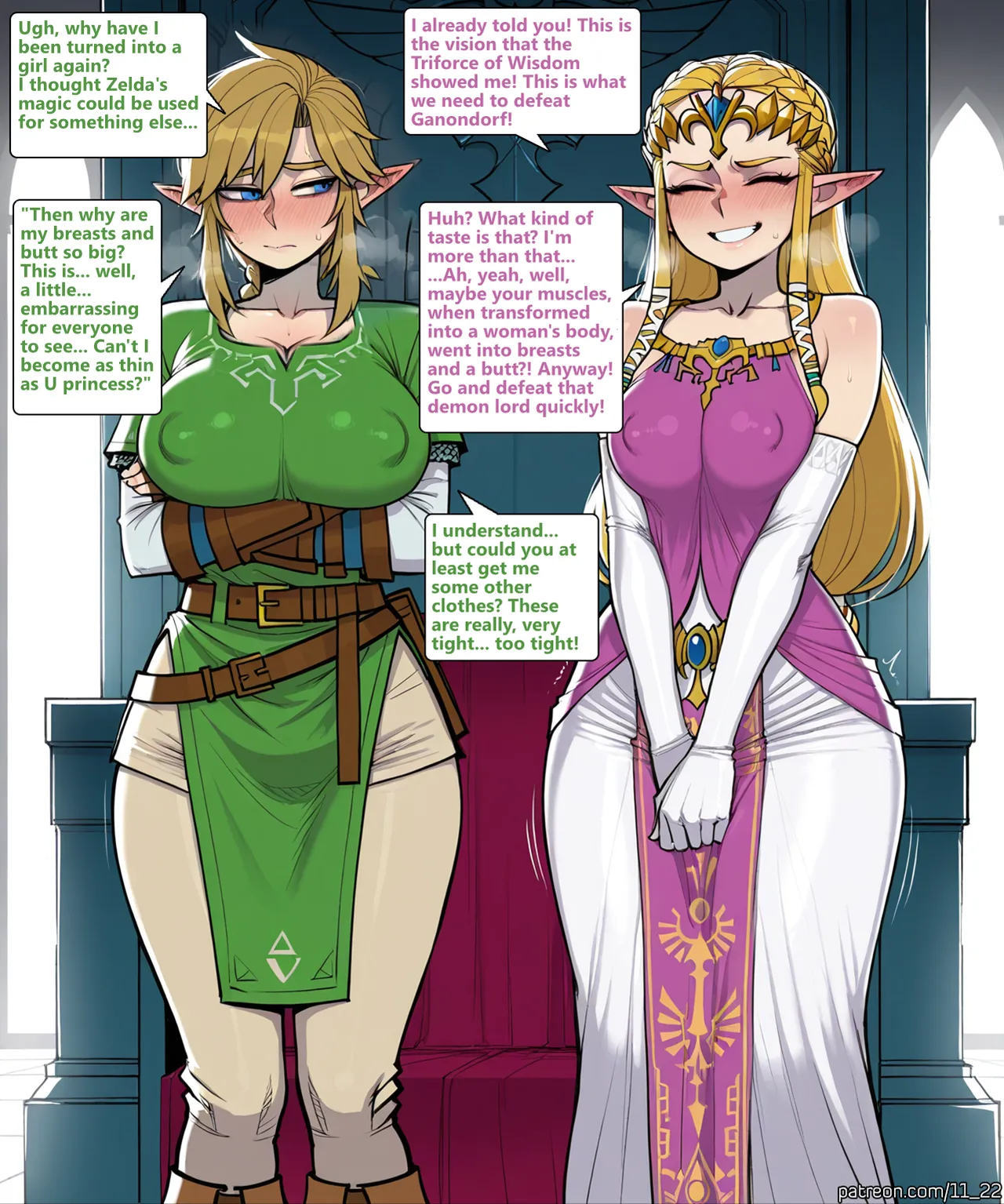 Genderswapped Link x Ganondorf Comic page 1 full