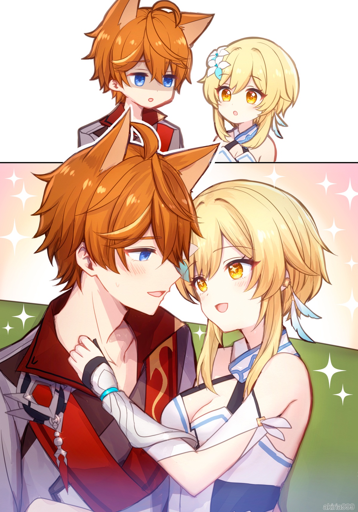 Hotaru-chan ga shonbori kitsunemimi Taru o dekiai gohoubi 💕 manga  | 荧溺爱垂头丧气的狐耳达达利亚、给他奖励💕的漫画 page 8 full