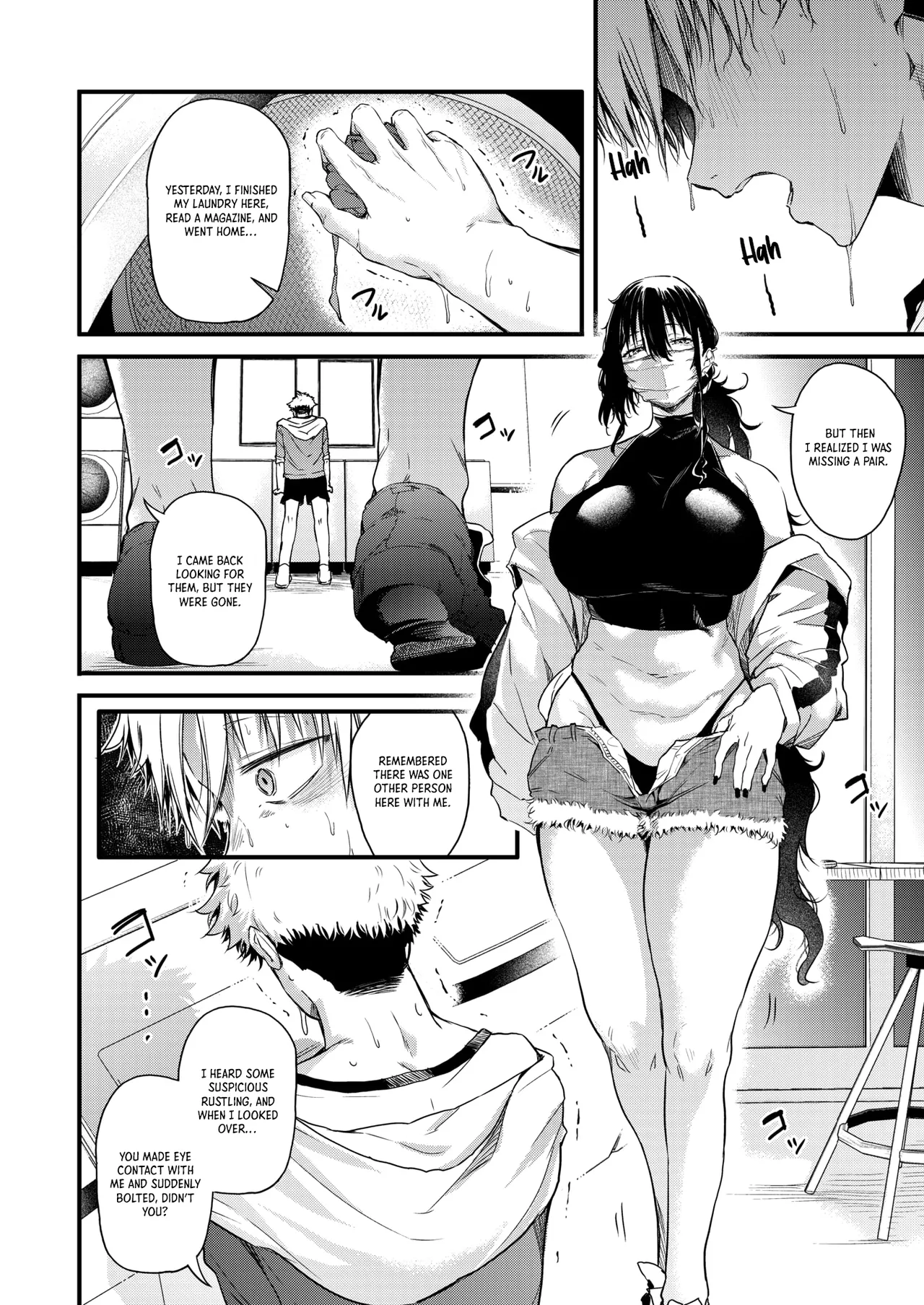 Koinrandori No Burakku Oneesan｜The Girl in Black at the Laundromat page 10 full