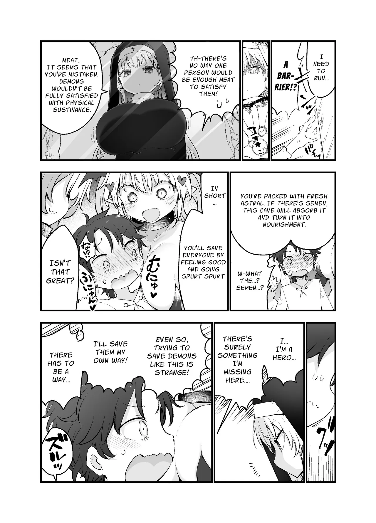 Sayonara Yuusha-sama ~Doukutsu no Naka de Minogashita Mamono Oppai ni Haiboku~ | Goodbye Hero ~defeated by the busty cave dwelling monsters that he showed mercy~ page 10 full