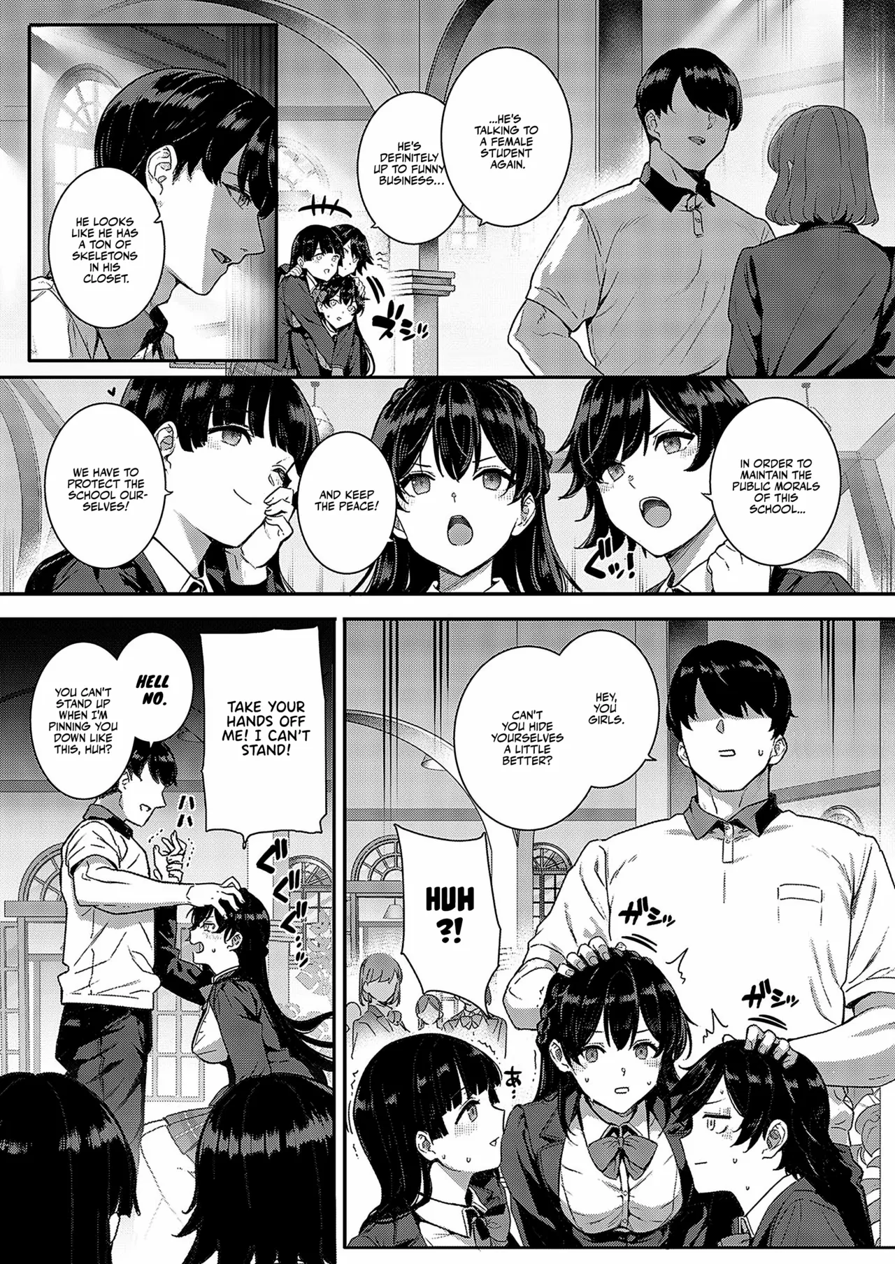 Amatsuka Gakuen no Ryoukan Seikatsu Shinyuu no Mitsu Ana  | Amatsuka Girls' Sex Life: Umino Ayumi - Shiramine Kuou Part 1&2 page 3 full