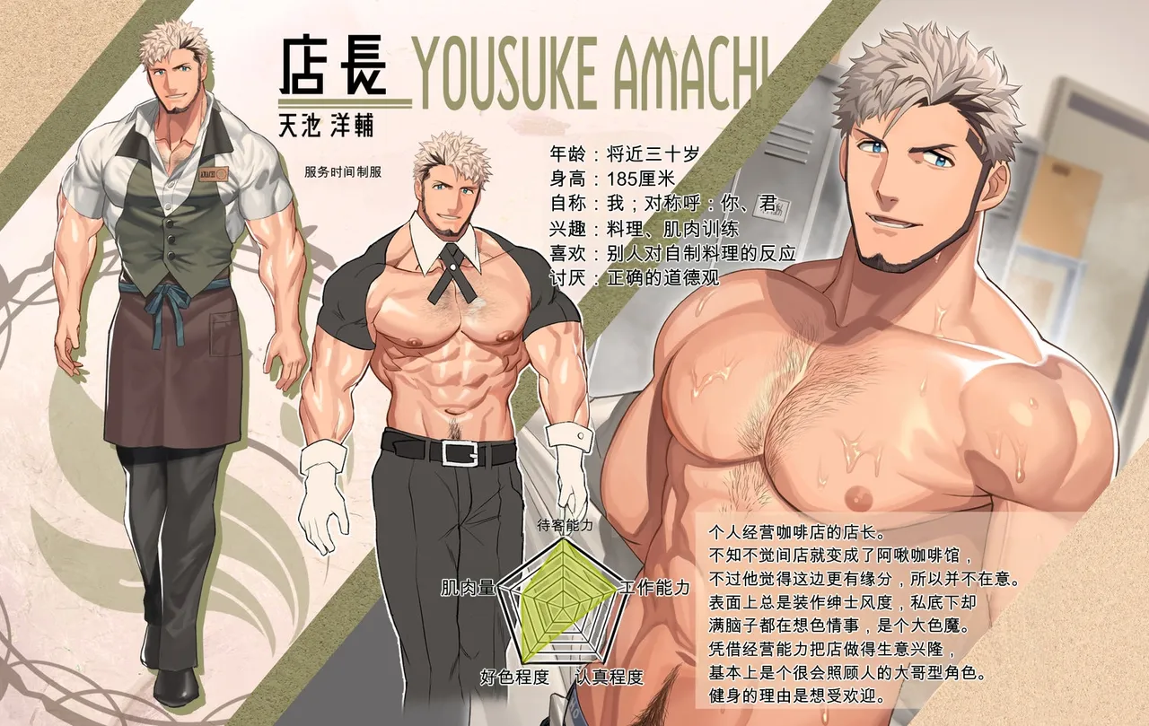 Character Setting Muscle Cafe キャラ設定・マッスルカフェ編 | 肌肉咖啡馆・角色设定 page 3 full