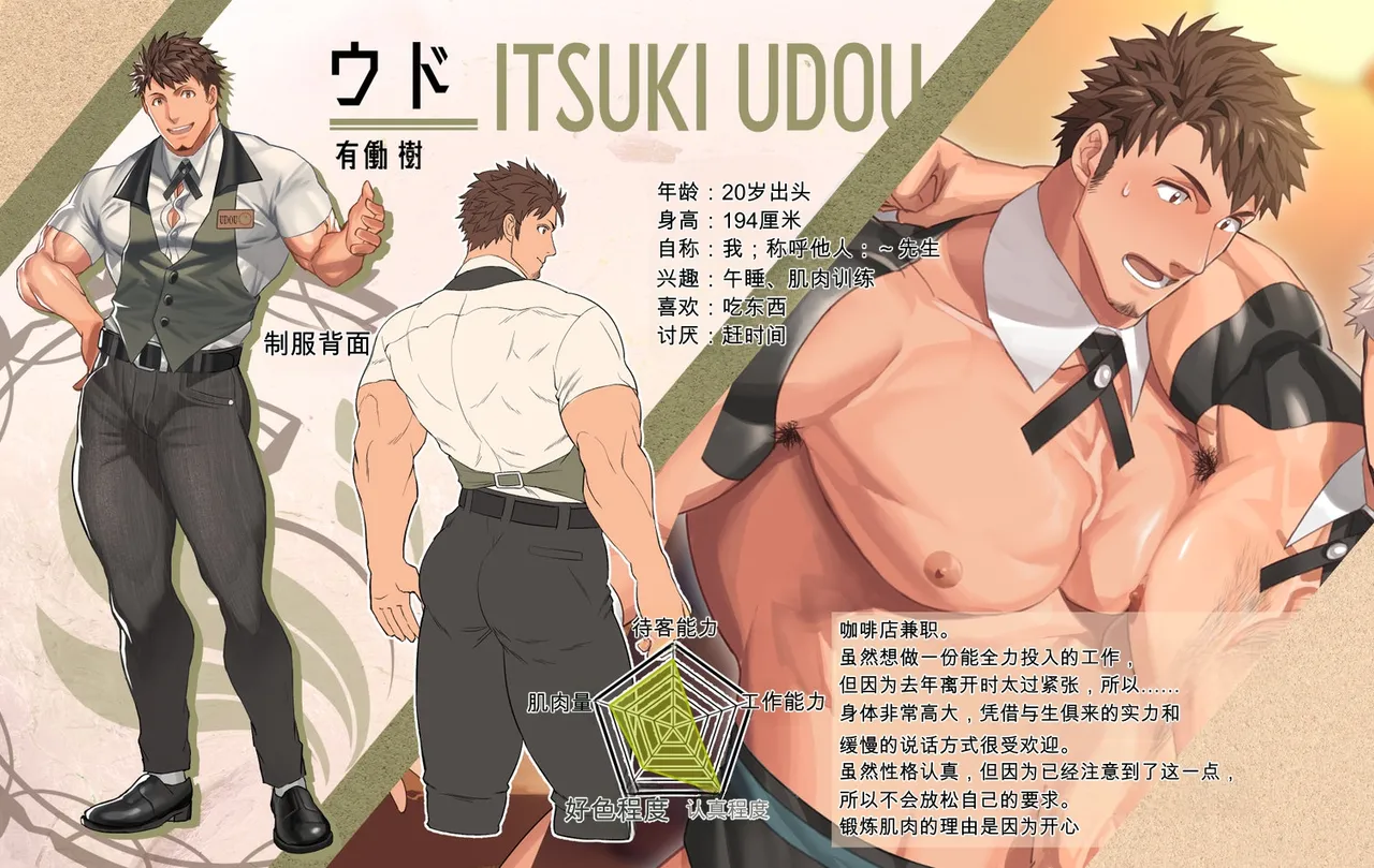 Character Setting Muscle Cafe キャラ設定・マッスルカフェ編 | 肌肉咖啡馆・角色设定 page 4 full