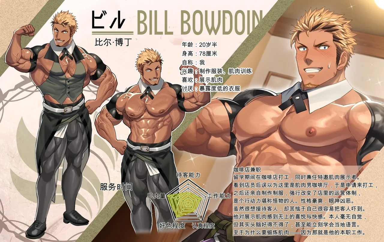 Character Setting Muscle Cafe キャラ設定・マッスルカフェ編 | 肌肉咖啡馆・角色设定 page 5 full