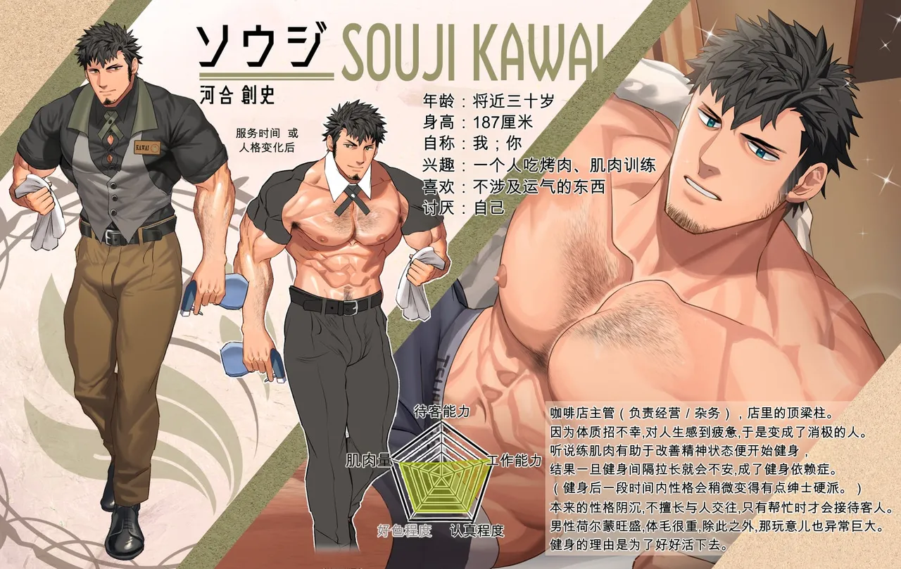 Character Setting Muscle Cafe キャラ設定・マッスルカフェ編 | 肌肉咖啡馆・角色设定 page 6 full