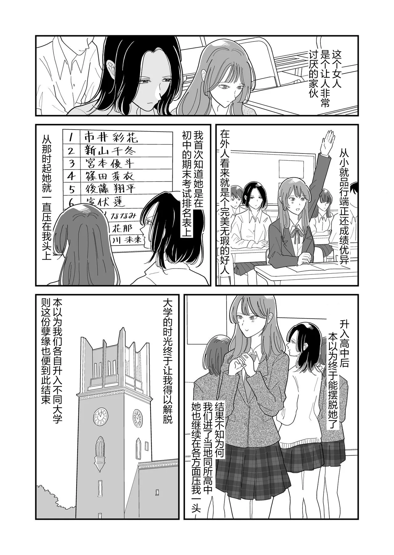 Ichii no Onna to Nii no Onna | 第一名的她与第二名的她 第1话 page 5 full