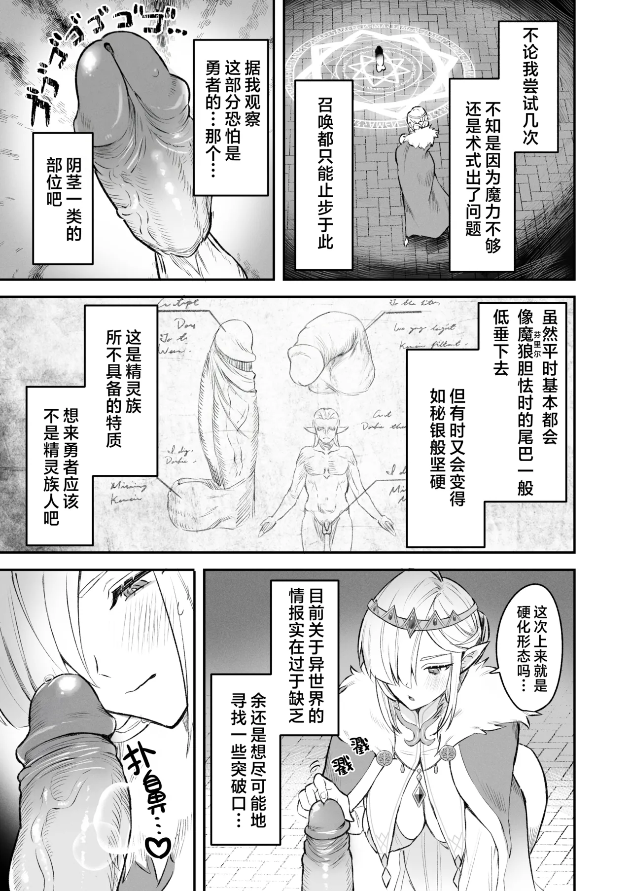 Elf no Joou to Mithril no Chinko - The elf Queen and the Mithril phallus | 精灵女王与秘银化的肉棒 page 6 full