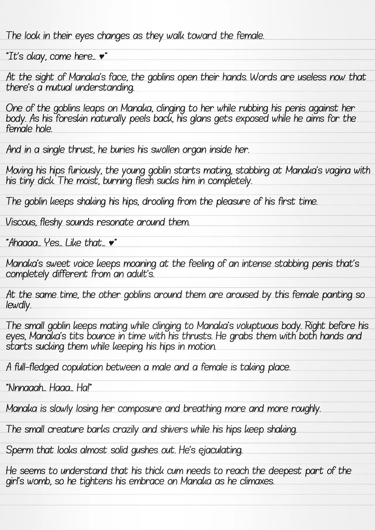 Misuke's Short Stories 36 - Manaka & Young Goblins page 9 full