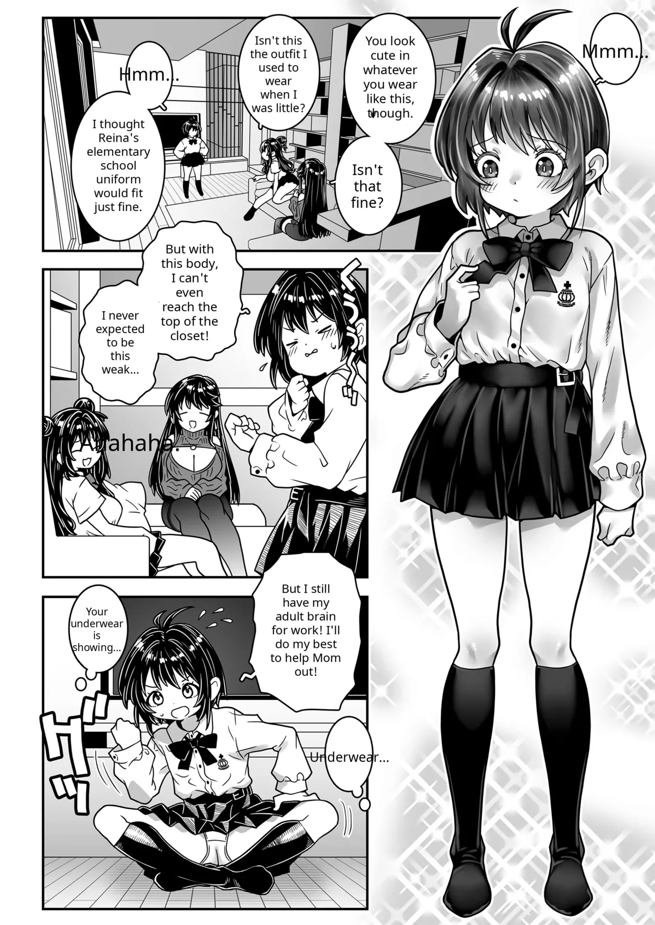 Dad, having contracted "middle-aged male feminization syndrome," became a plaything for his wife and daughter. page 10 full