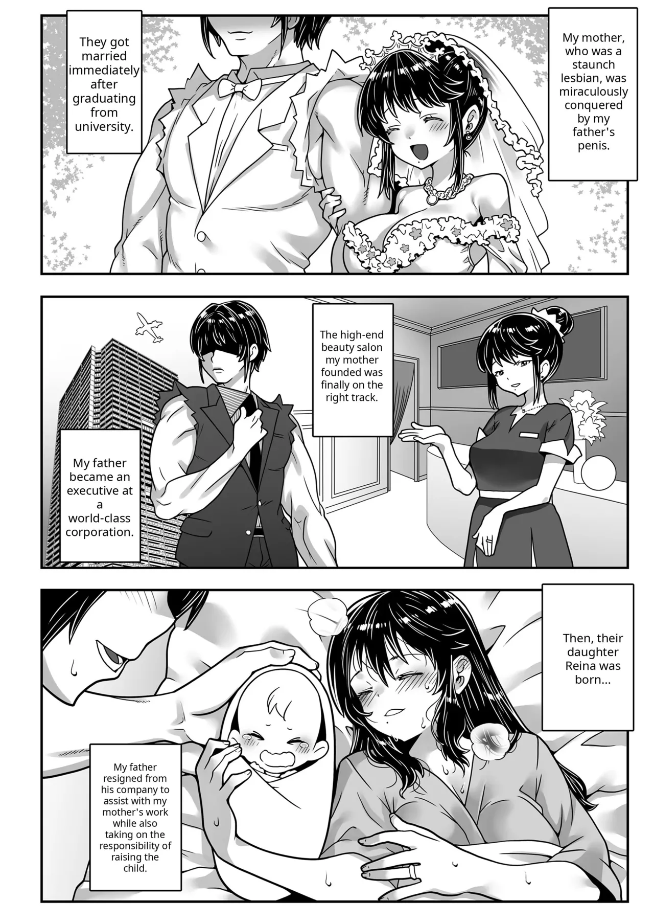 Dad, having contracted "middle-aged male feminization syndrome," became a plaything for his wife and daughter. page 4 full