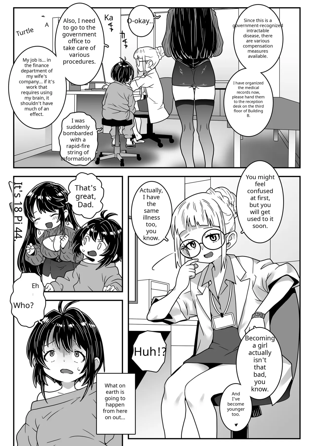 Dad, having contracted "middle-aged male feminization syndrome," became a plaything for his wife and daughter. page 7 full