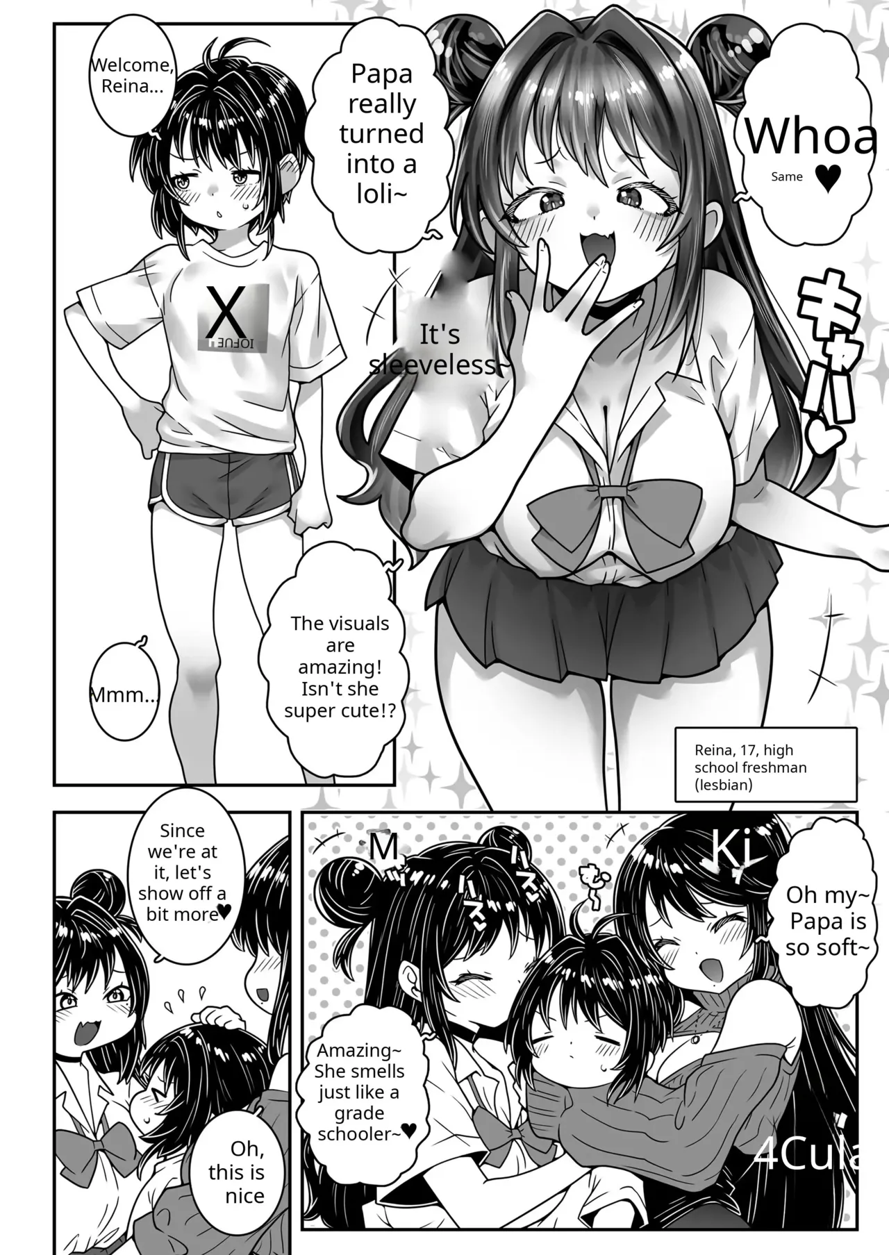 Dad, having contracted "middle-aged male feminization syndrome," became a plaything for his wife and daughter. page 8 full
