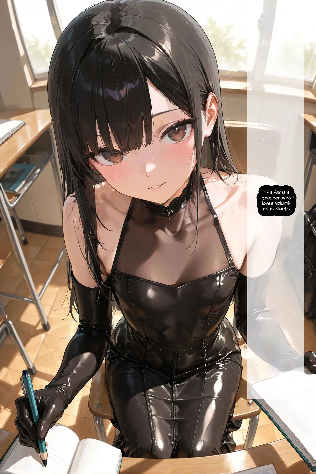 A Day for Leather Fetishists with a Female Teacher in a Hobble Skirt page 1 full