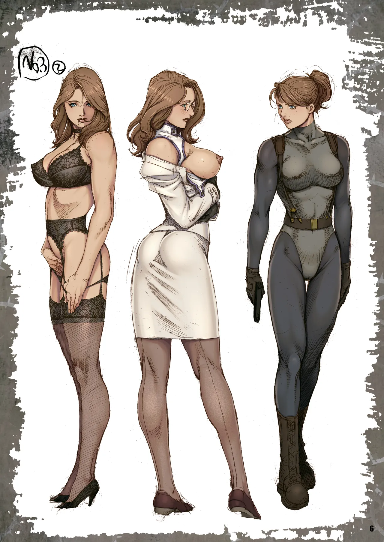 軍嬢色～女軍人ラフ画集～ page 6 full