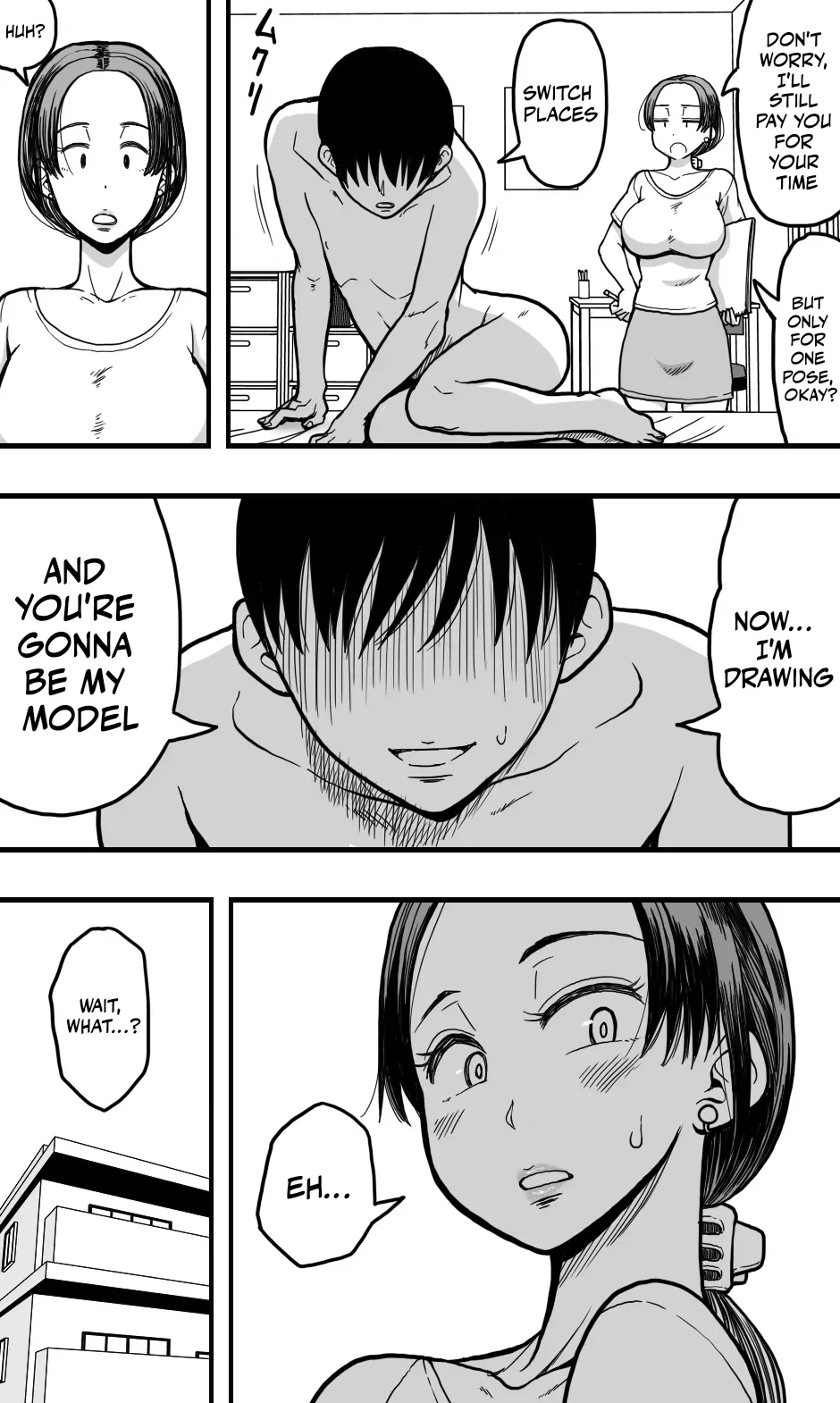 I was acting as a nude model for my mom, but then... I caught a glimpse of her panties, got a boner, and well... page 10 full