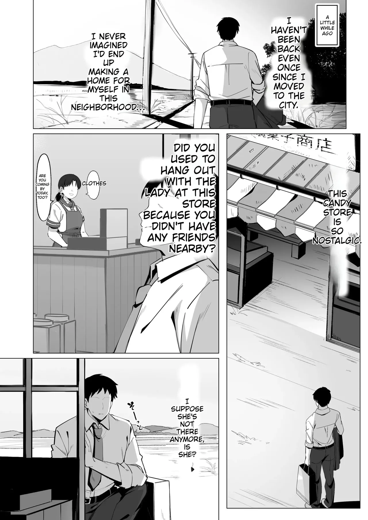 15-Nen-buri ni Saikai shita Dakashiya no Ikiokure Nagachichi Onee-san wa Ooatari | Reuniting after 15 years, the unmarried older sister who runs the penny candy shop is a total knockout. page 5 full