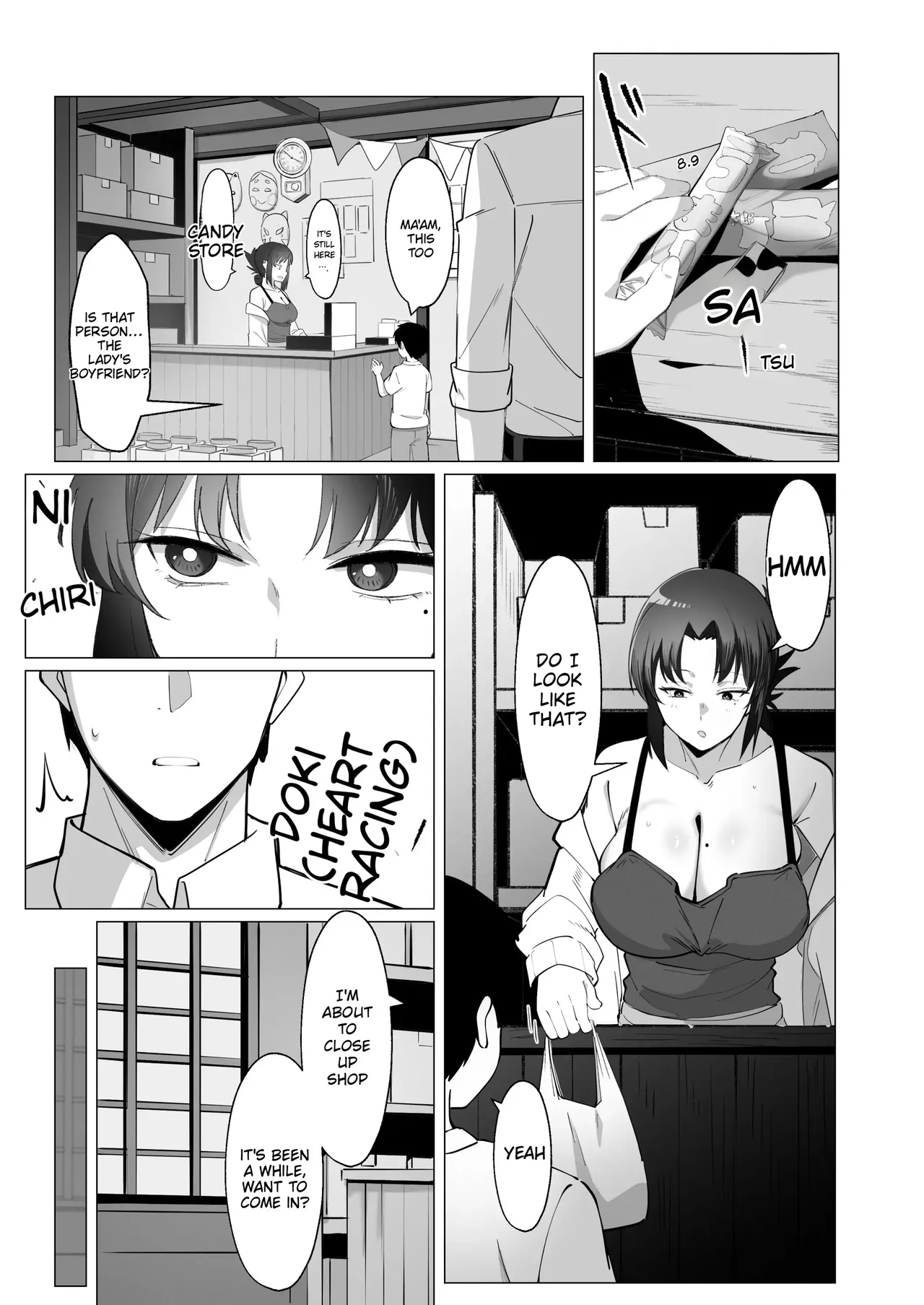 15-Nen-buri ni Saikai shita Dakashiya no Ikiokure Nagachichi Onee-san wa Ooatari | Reuniting after 15 years, the unmarried older sister who runs the penny candy shop is a total knockout. page 8 full