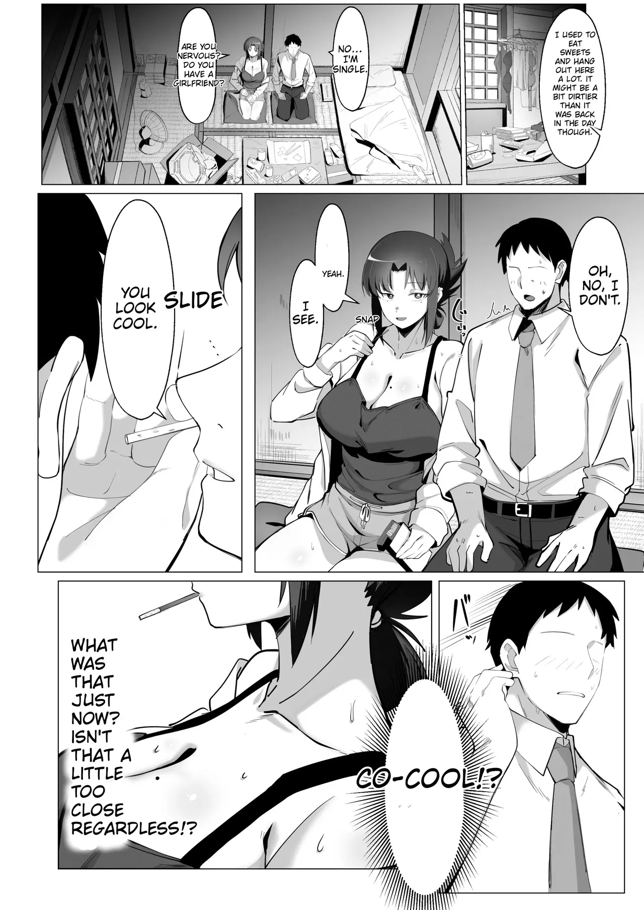 15-Nen-buri ni Saikai shita Dakashiya no Ikiokure Nagachichi Onee-san wa Ooatari | Reuniting after 15 years, the unmarried older sister who runs the penny candy shop is a total knockout. page 9 full