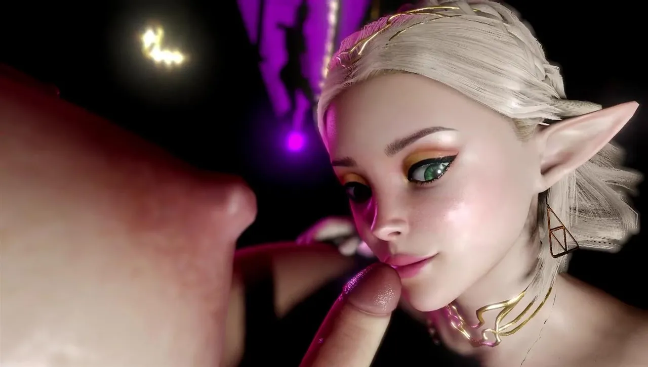 Hot Blonde Elf Sucking Shemale Cock In A Club page 3 full