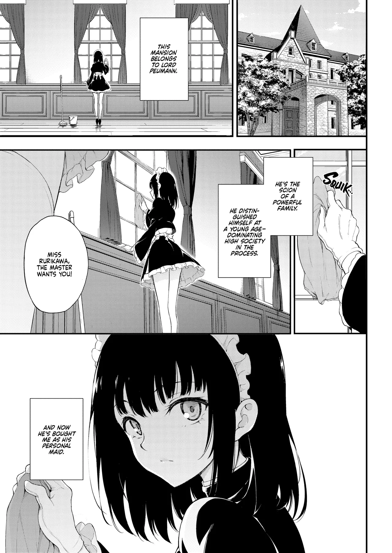 Maid Kyouiku. -Botsuraku Kizoku Rurikawa Tsubaki- | Maid Education: Fallen Aristocrat Rurikawa Tusbaki page 2 full