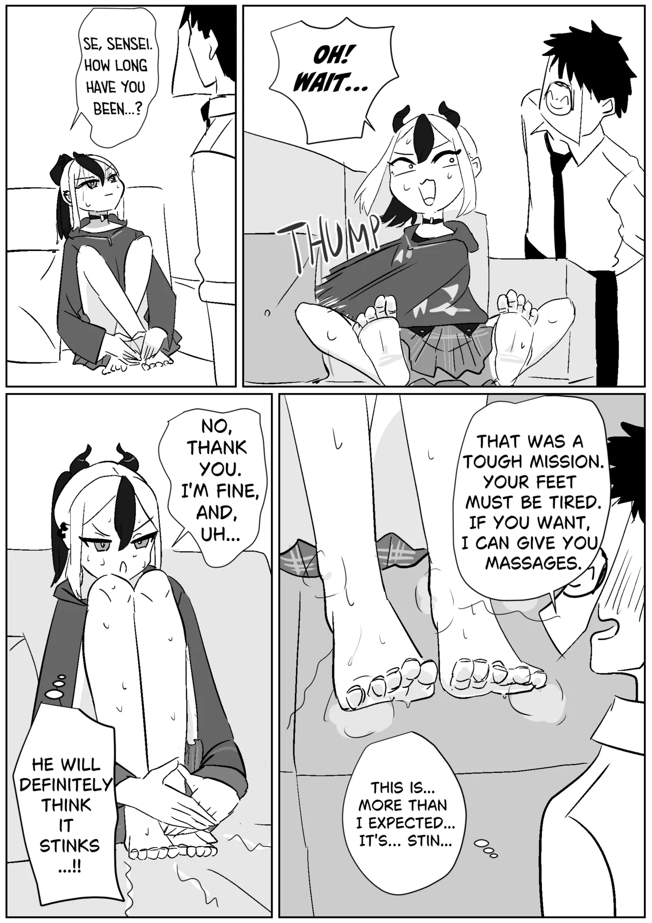 Massaging Kayoko's After-mission Stinky Feet page 2 full