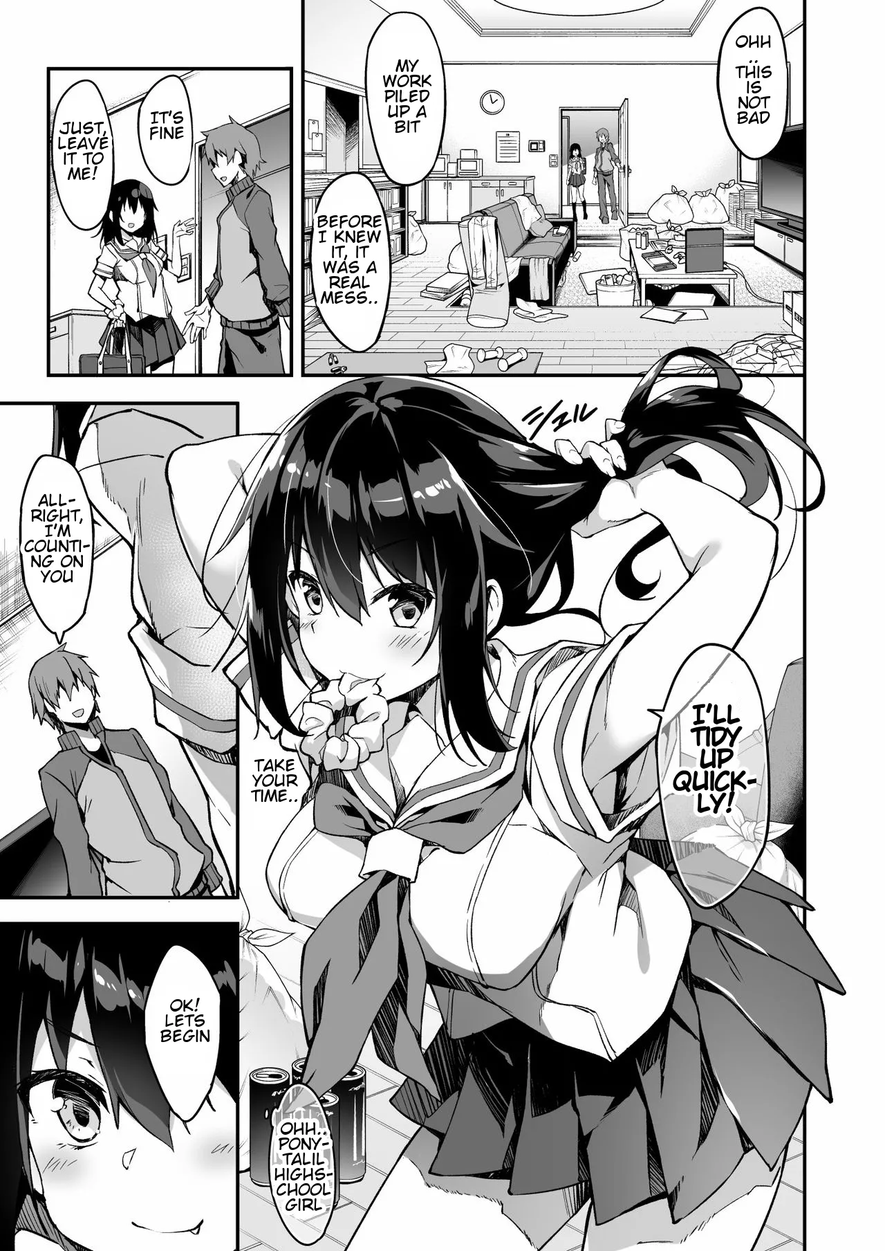 Kaji Daikou o Tanondara JK ga Kita node Tsuika de Iroiro Onegai shite mita | A highschool girl showed up for my housekeeping request, so I asked for some extra service page 6 full