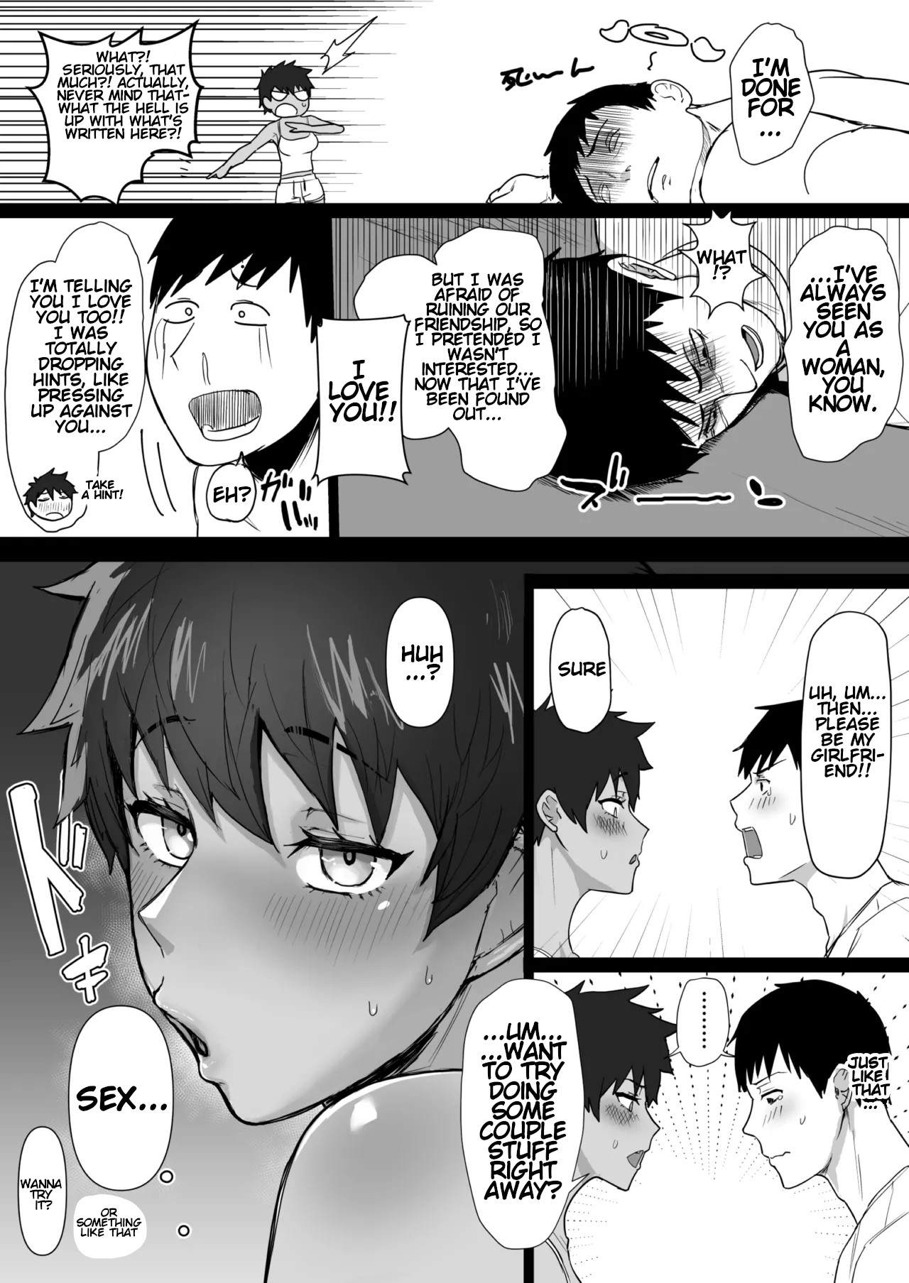 Boish de Takashinchou na Kasshoku Oreko-domo to Ase-mure Icharabu Ecchi Shimakuru Hon｜Having lots of sweaty, lovey-dovey sex with tall, boyish, brown-skinned tomboys. page 6 full