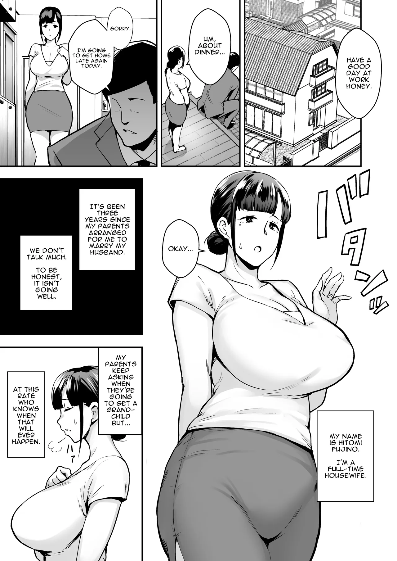 Proper Housewife with big tits | Netorareta Bakunyuu Seiso Zuma Hitomi -Oikko ni Torotoro ni Tokasaremashita- page 2 full
