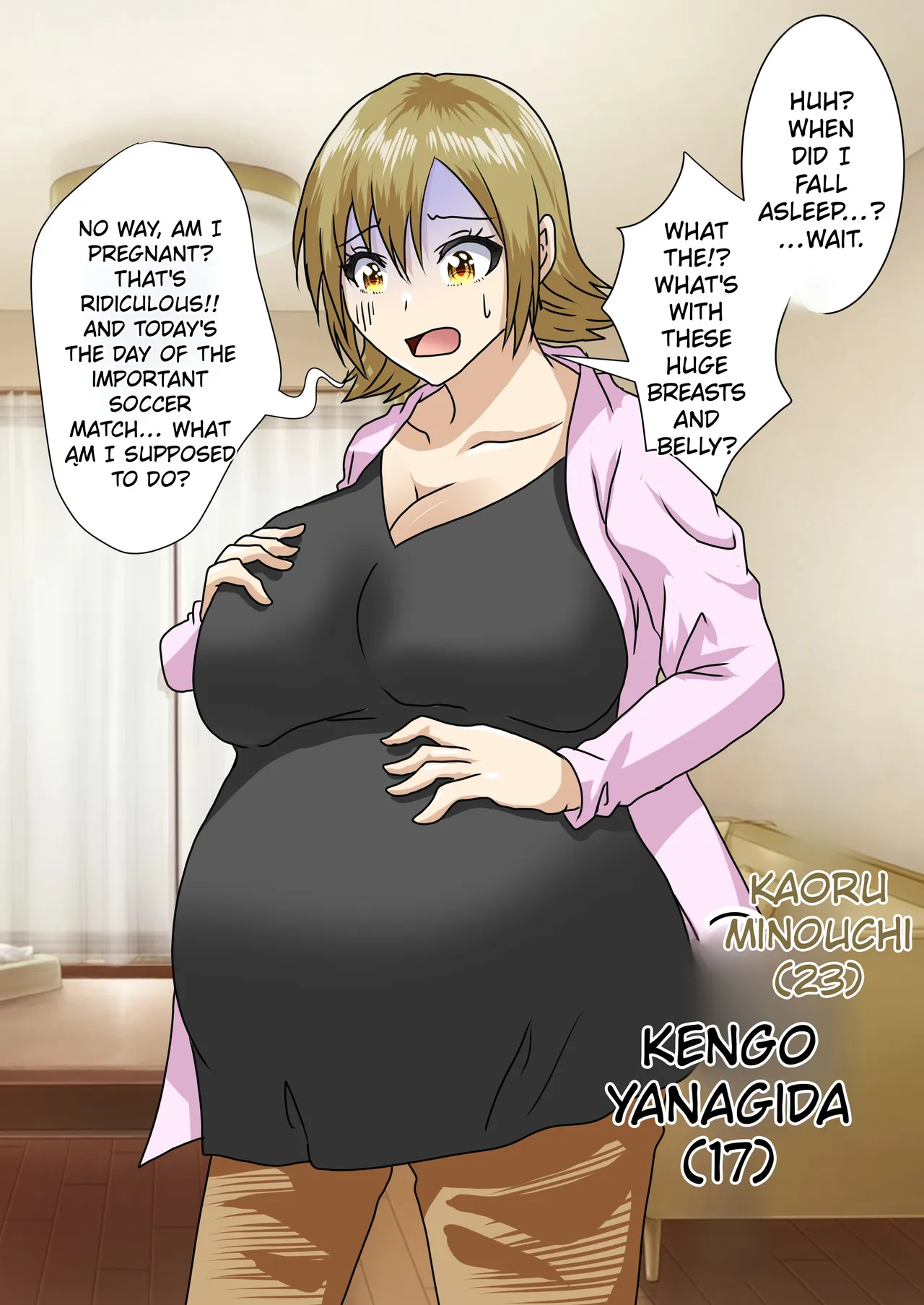 When I woke up this morning, I had turned into a pregnant woman with huge breasts… page 1 full