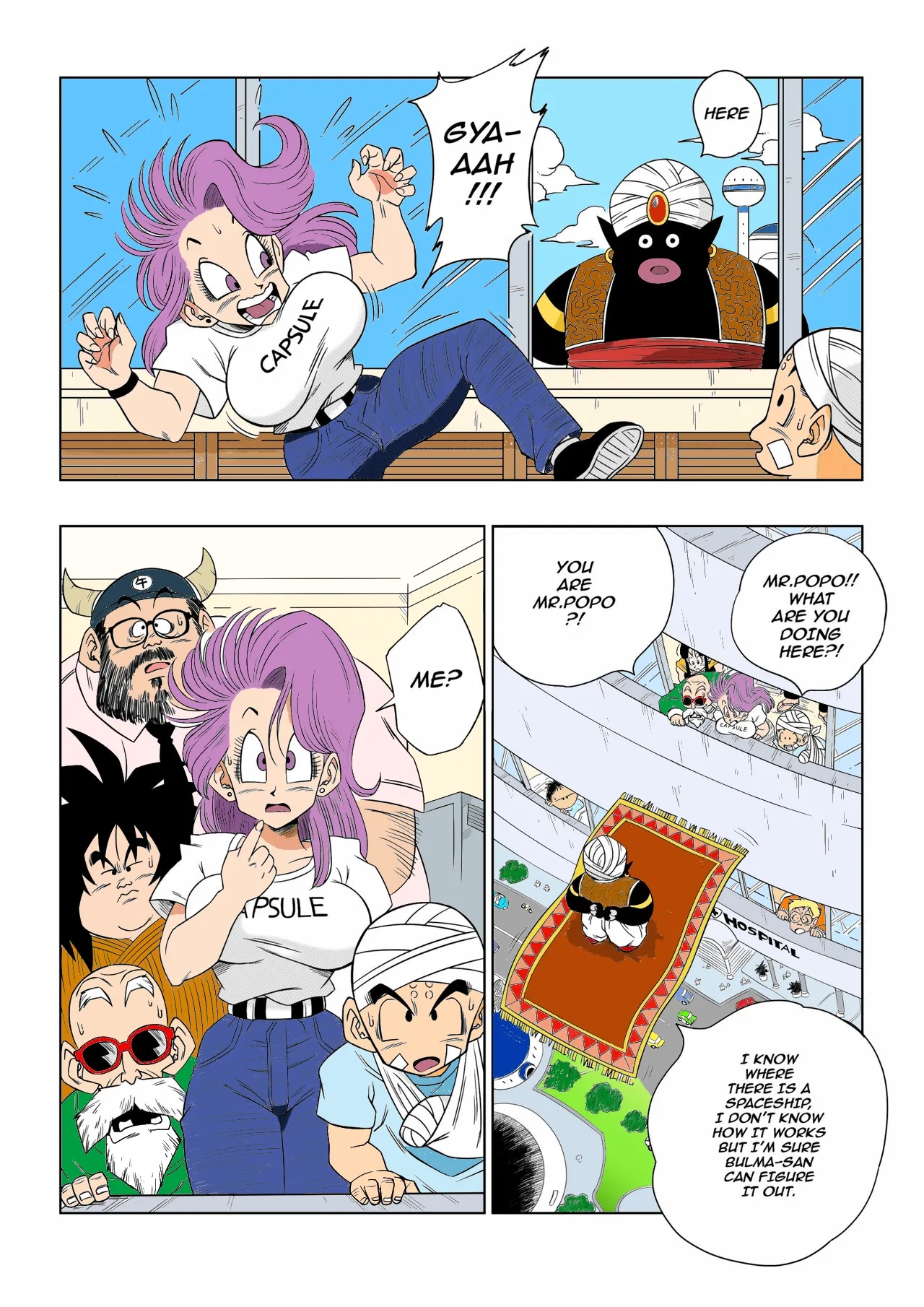 Dagon Ball Bulma meets Mr popo manga colors page 2 full