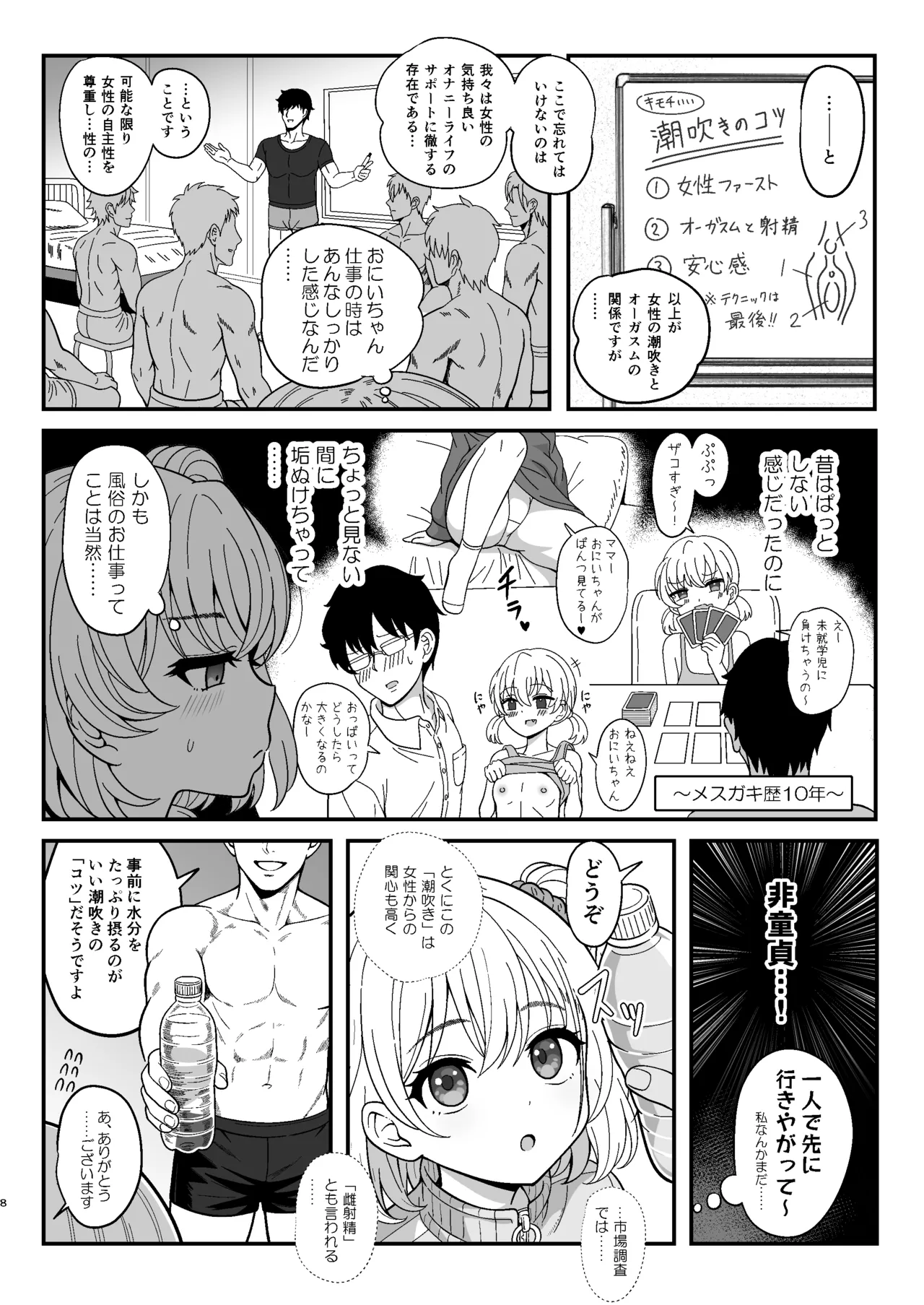 Mesu Shasei Nyuumon 2 ~Ketsu mo Dekakereba Taido mo Dekai Mesugaki JK ga Joseiyou Fuuzoku Koushuukai no Beit de Hatsujou shichatta node Kahanshin no Meshijiru Zenbu Nuite morau Hanashi~ page 8 full