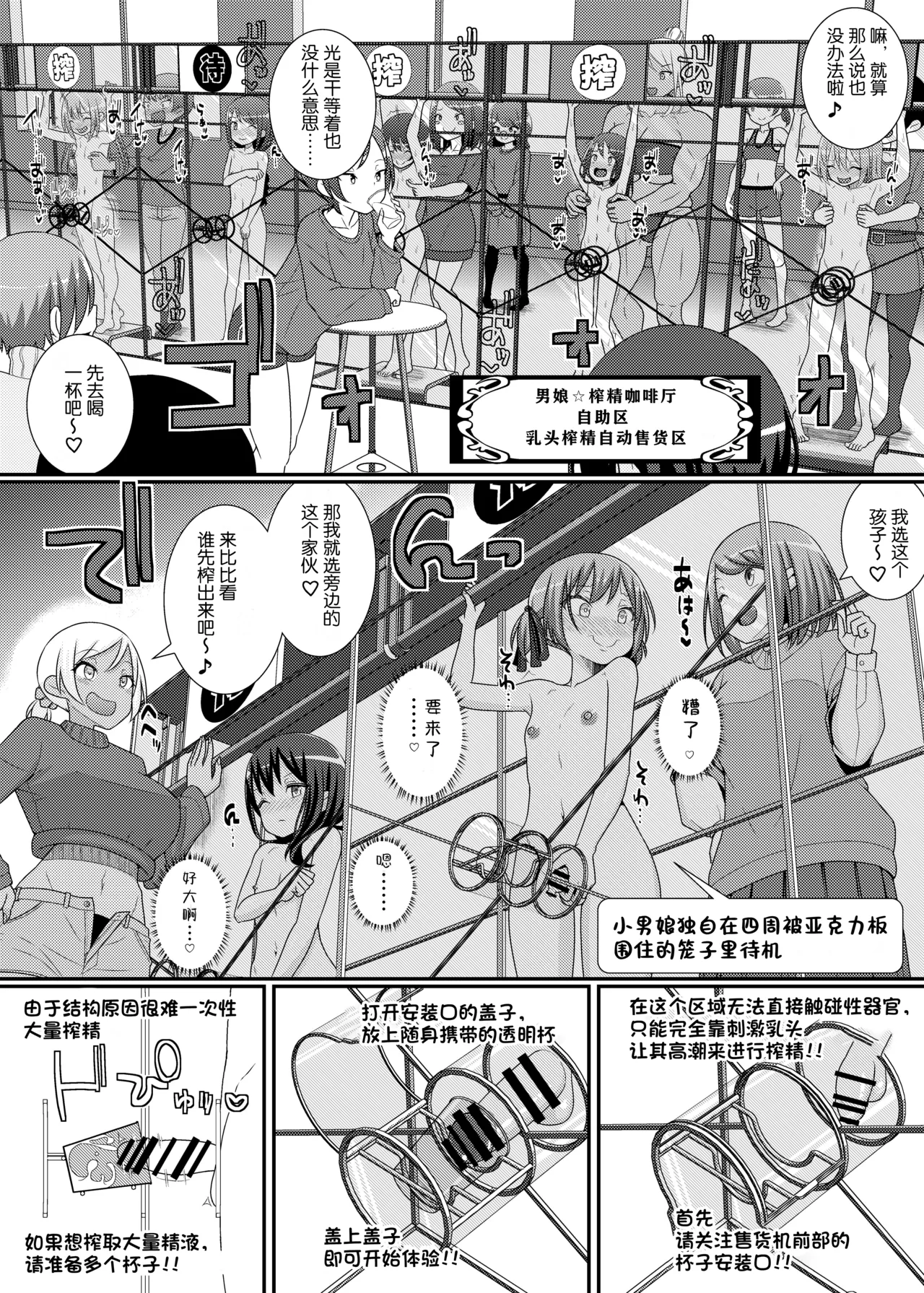 Sakusei Seikou!? Chikubitches!! ~Otokonoko Sakusei Café Sennyuu Hen~ page 8 full