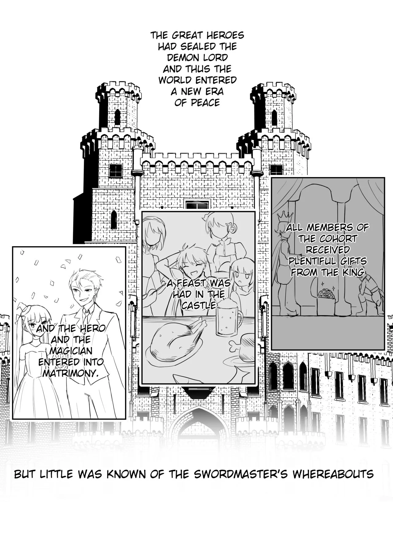 Maou Toubatsu Shippai Heroine Gisei Normal End de Utsu ni Natta Koutensei Futanari Kenshi to Otokonoko Shinkan no Hanashi | Crestfallen Futanari x Femboy Priest: Prepare to Cum Edition page 9 full