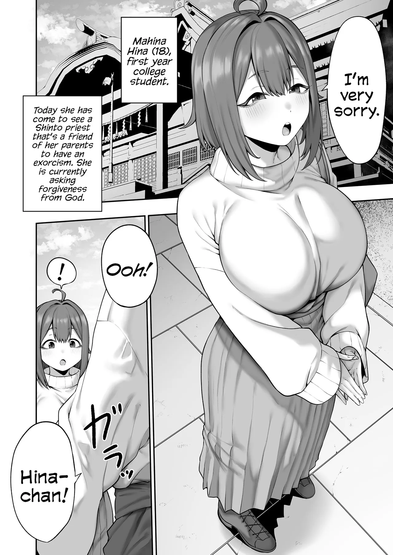 Muchi Muchi Tennen Joshidaisei no Dosukebe Jorei Taikenroku | The Chunky, Defenseless, Airheaded University Girl Get's A Crash Course In Perverted Exorcisms! page 3 full