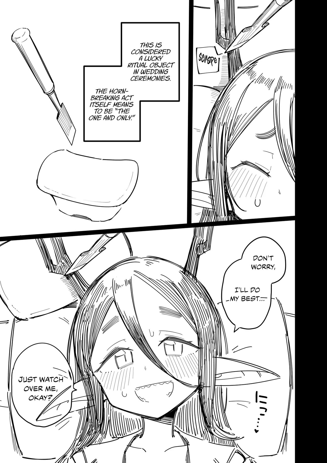 Kakujinshu ga Ningen to Konin suru Sai, Omoibito ni Tsuno o Otte Morau Koto de Ningen Ochi suru Fuushuu ga Aru | When Marrying Humans, It Is Customary to Have Your Horns Broken by Them to Attain Humanity page 8 full