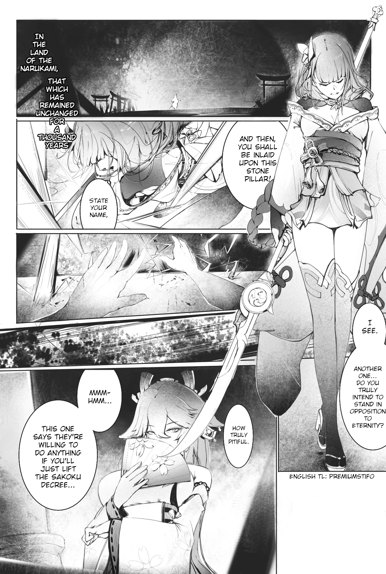 Raiden Shogun and Yae Miko page 1 full