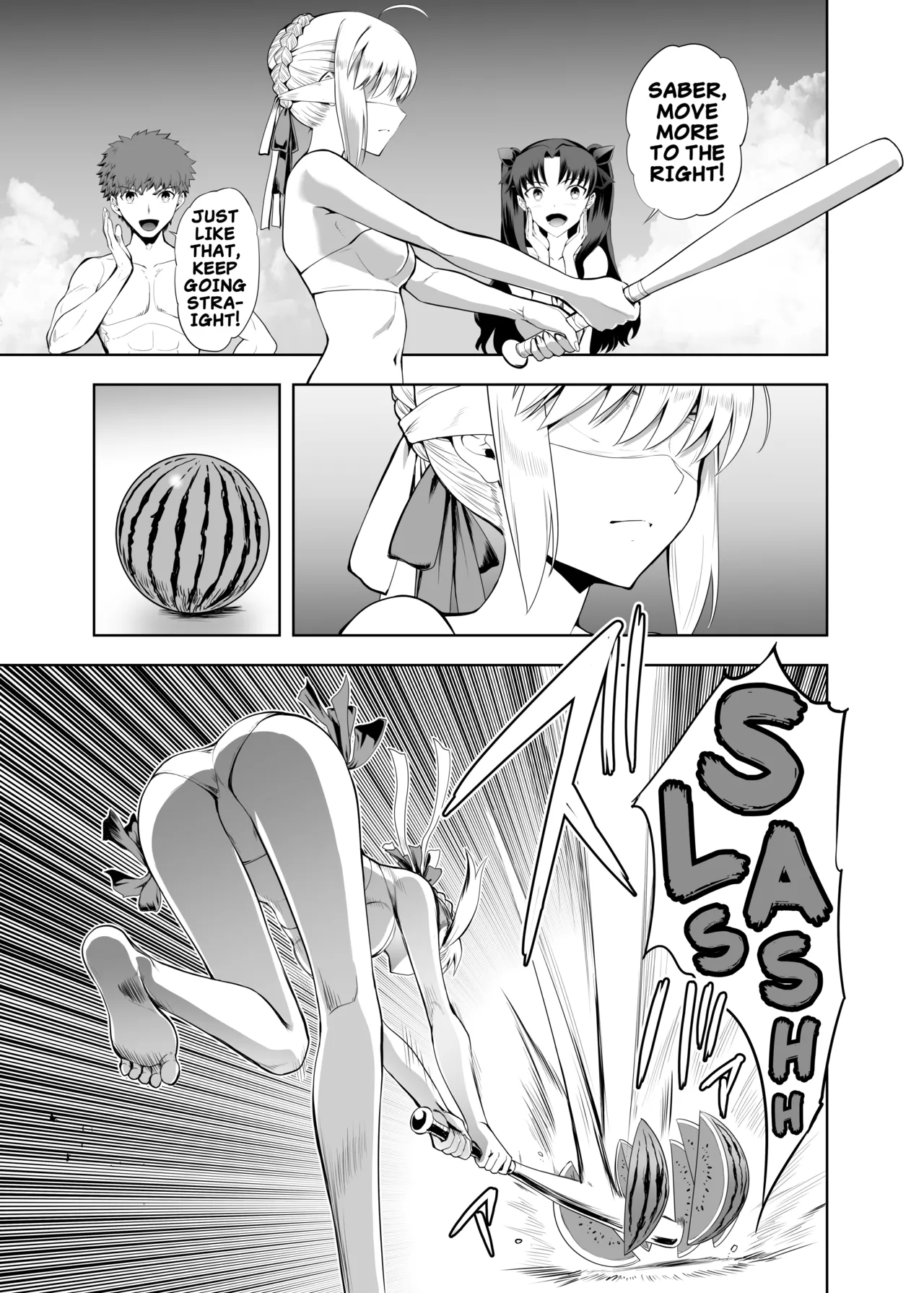 Saber Maniacs Since they say that blocking your vision sharpens your other senses, I had Saber try some blindfold play page 2 full