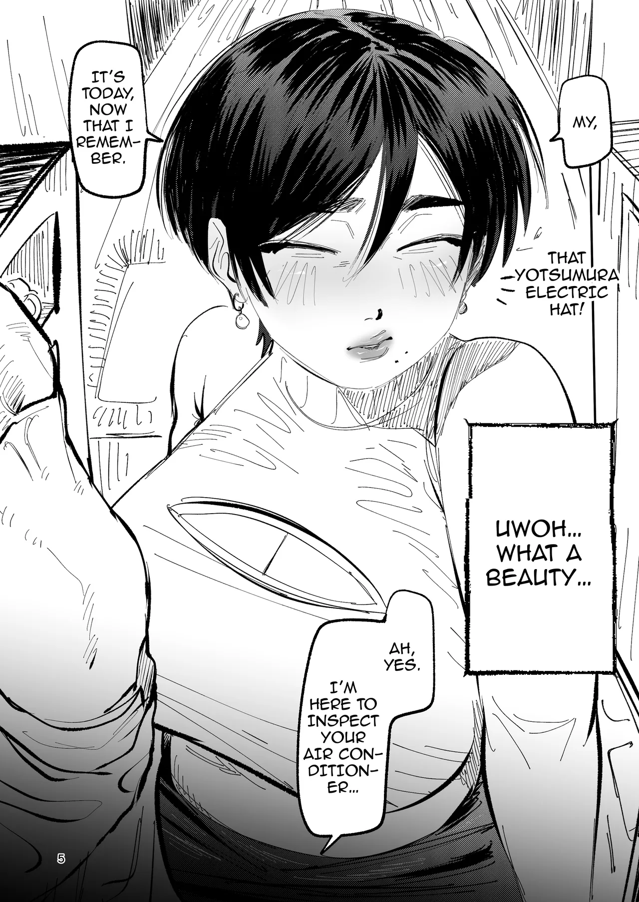 Tenkensaki wa Karada Muchimuchi Mudage Boo Boo /  The Home I Was Called To For An Inspection Had A Whole Family Of Plump, Hairy, Pussy-Stinking, Huge-Boobed Women page 5 full
