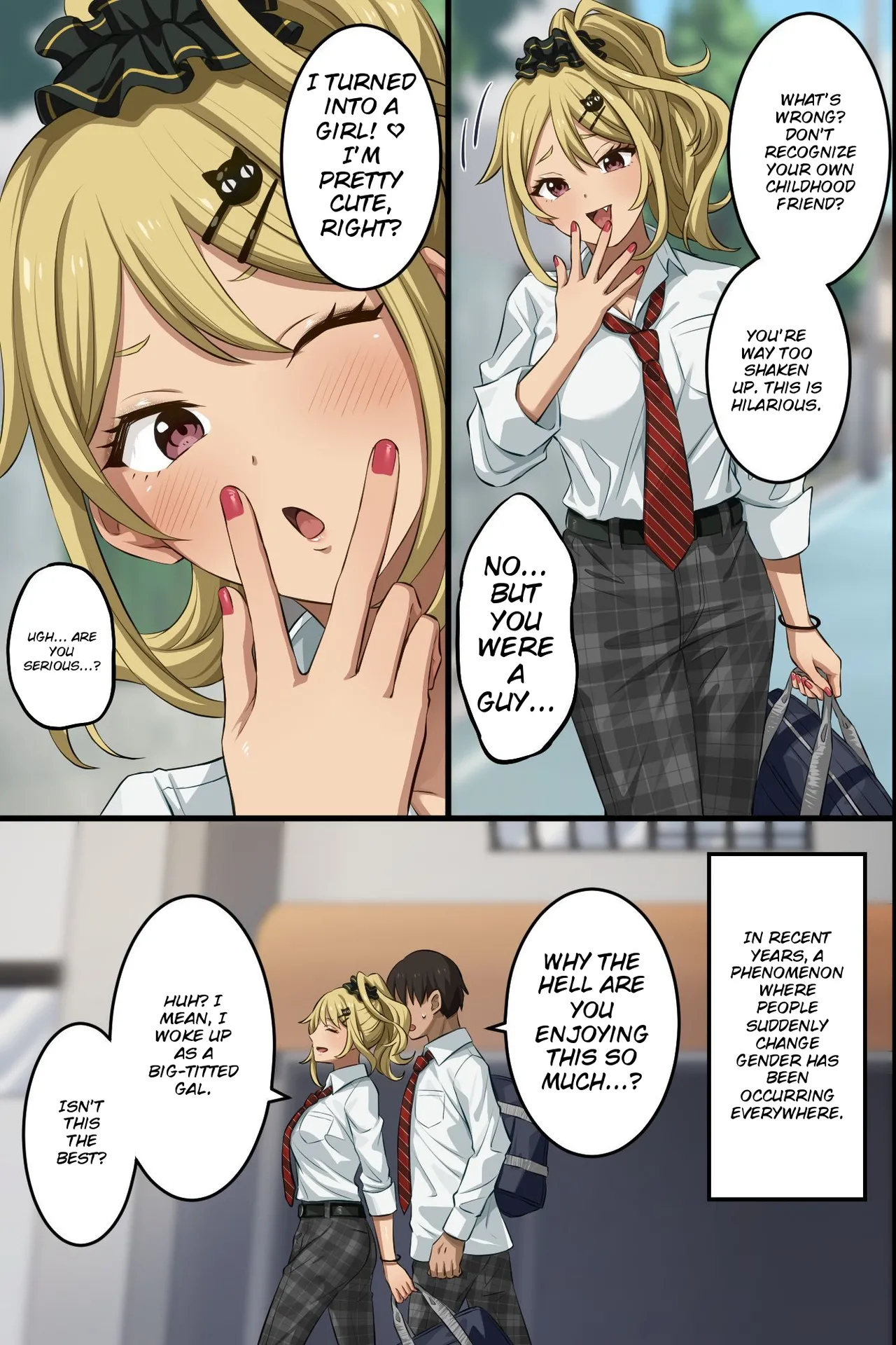 My childhood friend turned into a flashy gal, and even my wholesome underclassman got gender-swapped into a girl—now I've got a harem page 6 full
