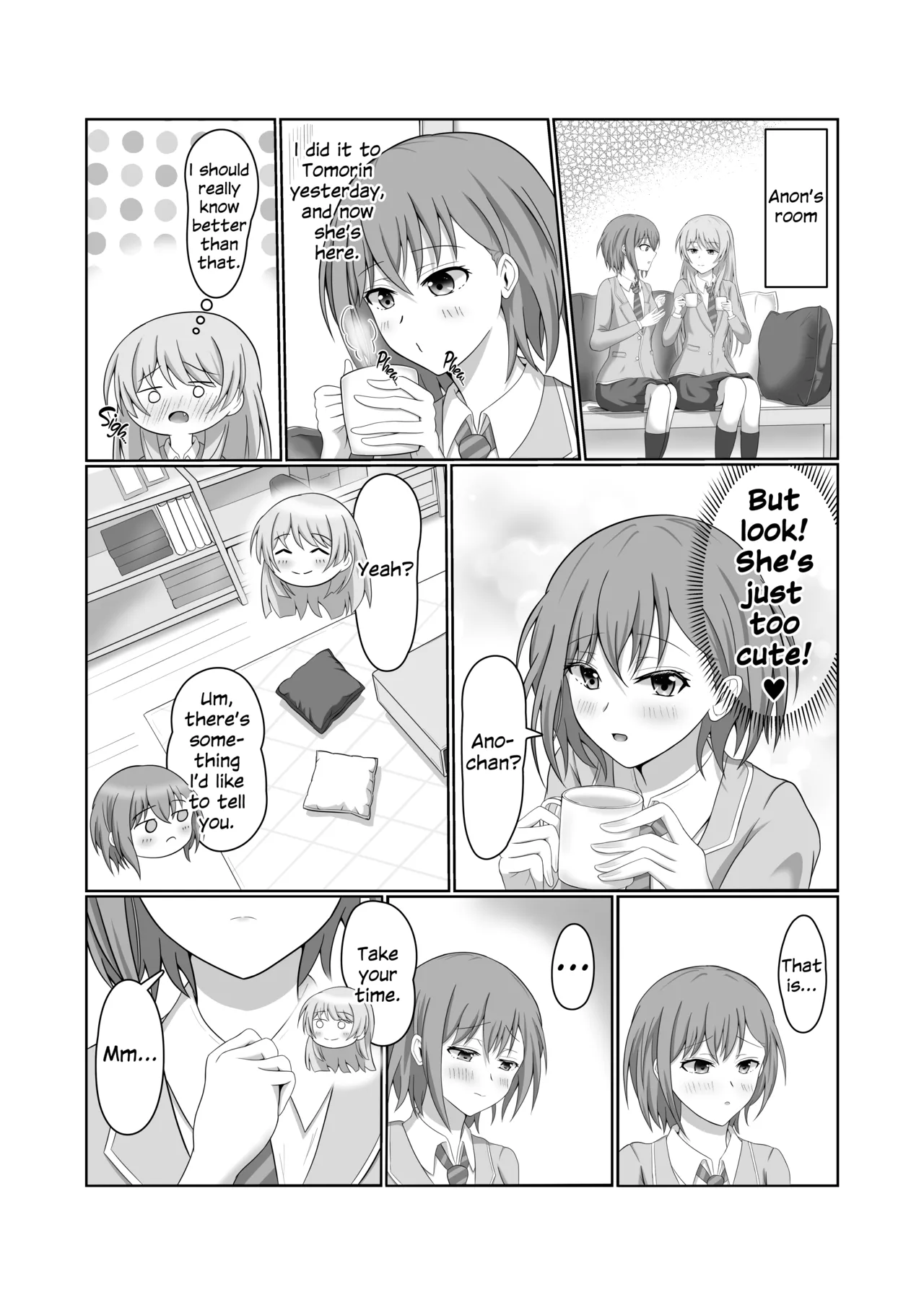 Ryoukataomoi no Tomori to Anon ga Hajimete Yuri Ecchi Suru Hon | Mutually Requited Tomori and Anon Have Their First Time Together page 10 full