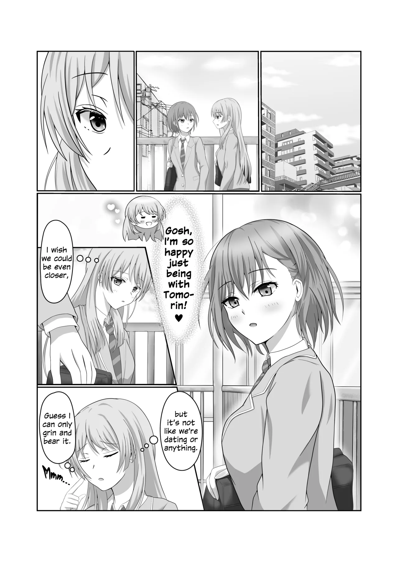 Ryoukataomoi no Tomori to Anon ga Hajimete Yuri Ecchi Suru Hon | Mutually Requited Tomori and Anon Have Their First Time Together page 2 full
