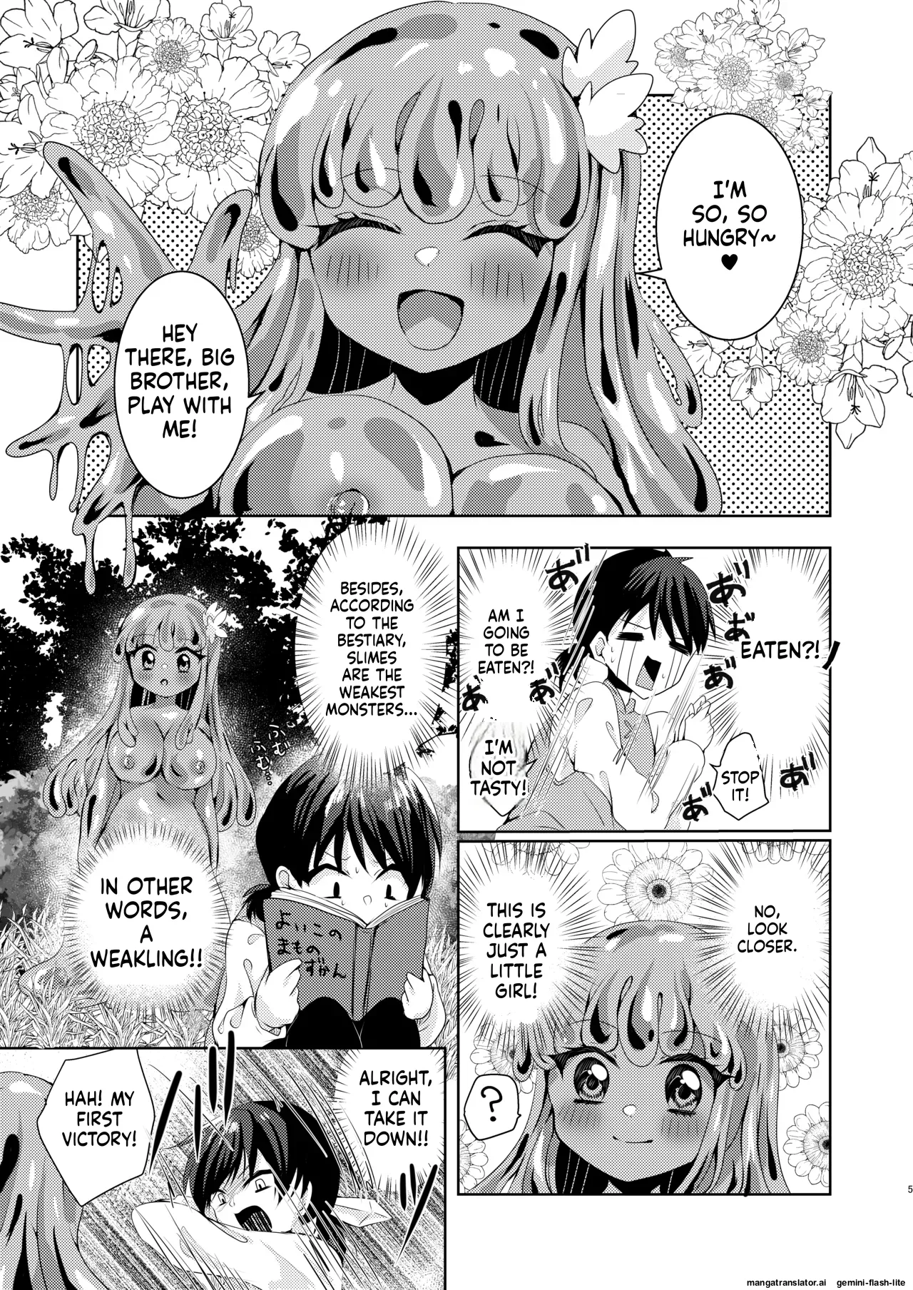 Ikiri Yuusha-kun, saijaku monster no slime musume ni kanzen haiboku ~ nurunuru slime ni tsutsumare atsukare tainai shinnyuu! kyousei renzoku sakusei jigoku ~ page 6 full